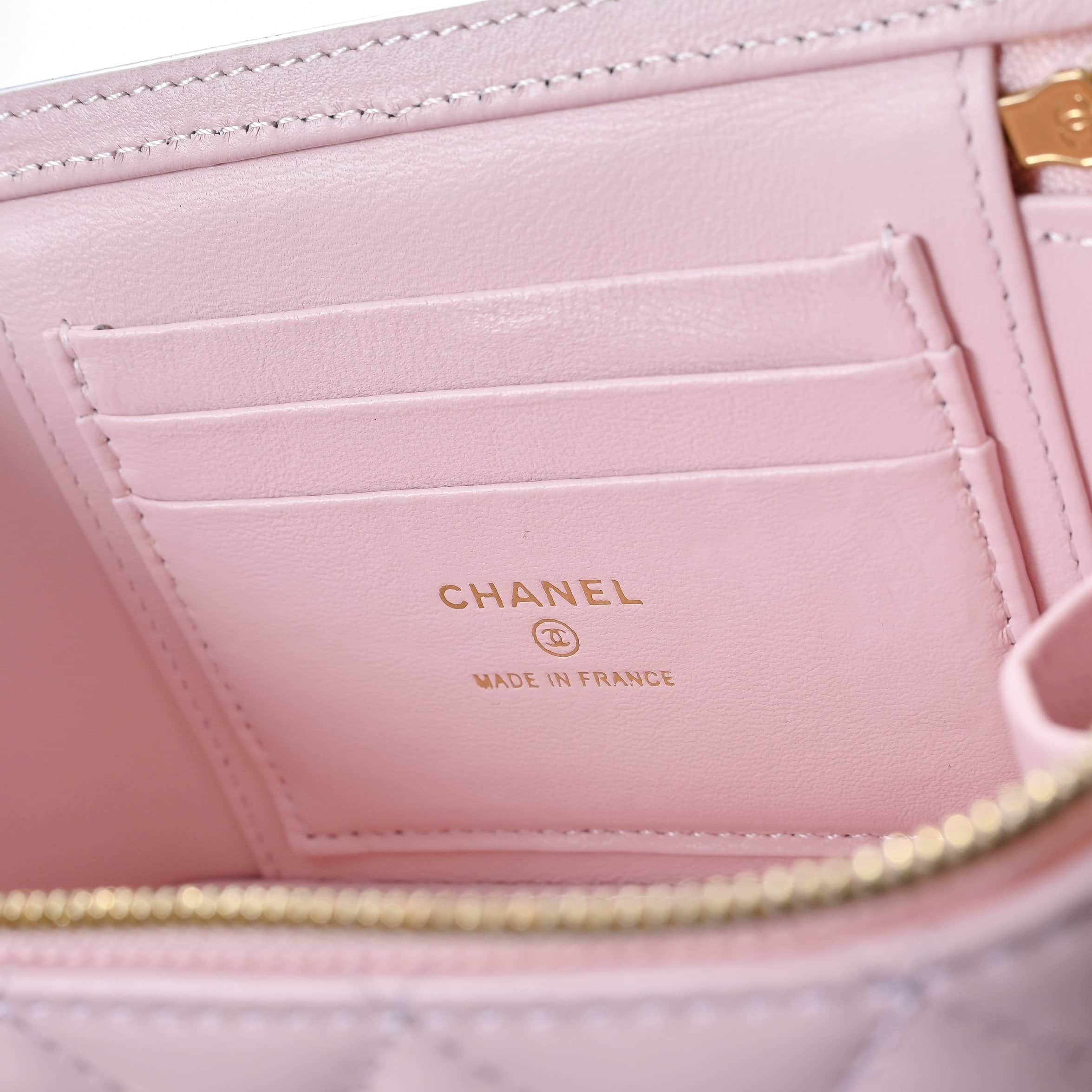 Chanel Vanity with Chain AP2303 Lambskin Gold Metal Pink High