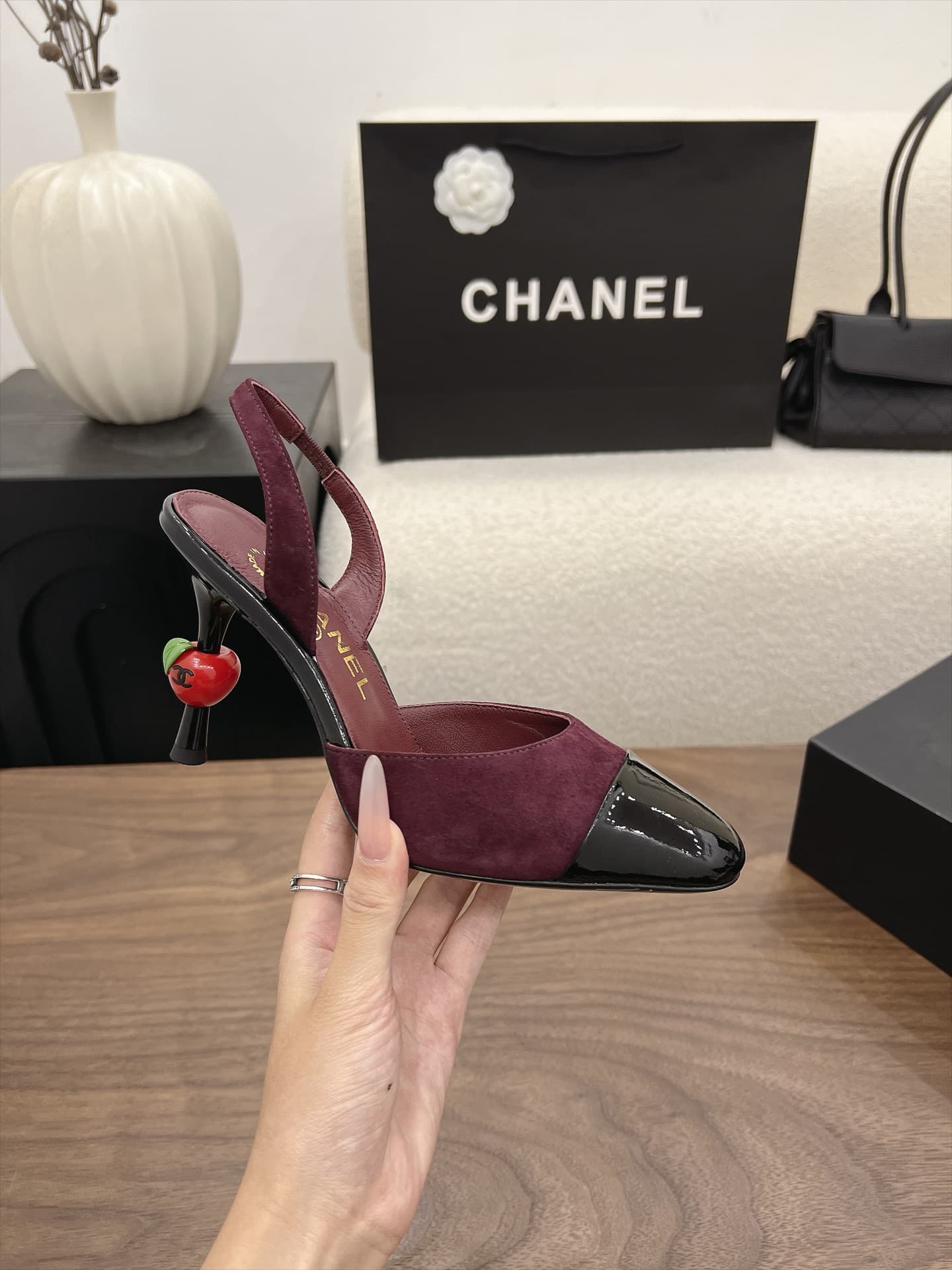 Chanel Cap Toe CC Slingback Pumps