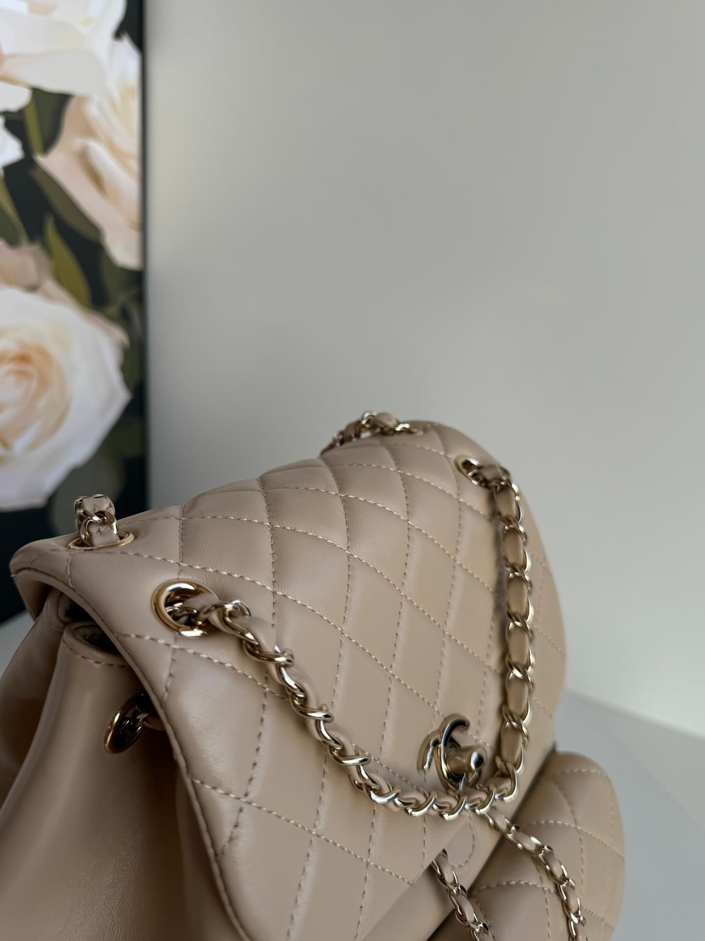 Chanel Medium Quilted Duma Backpack Lambskin AS3618 Beige A