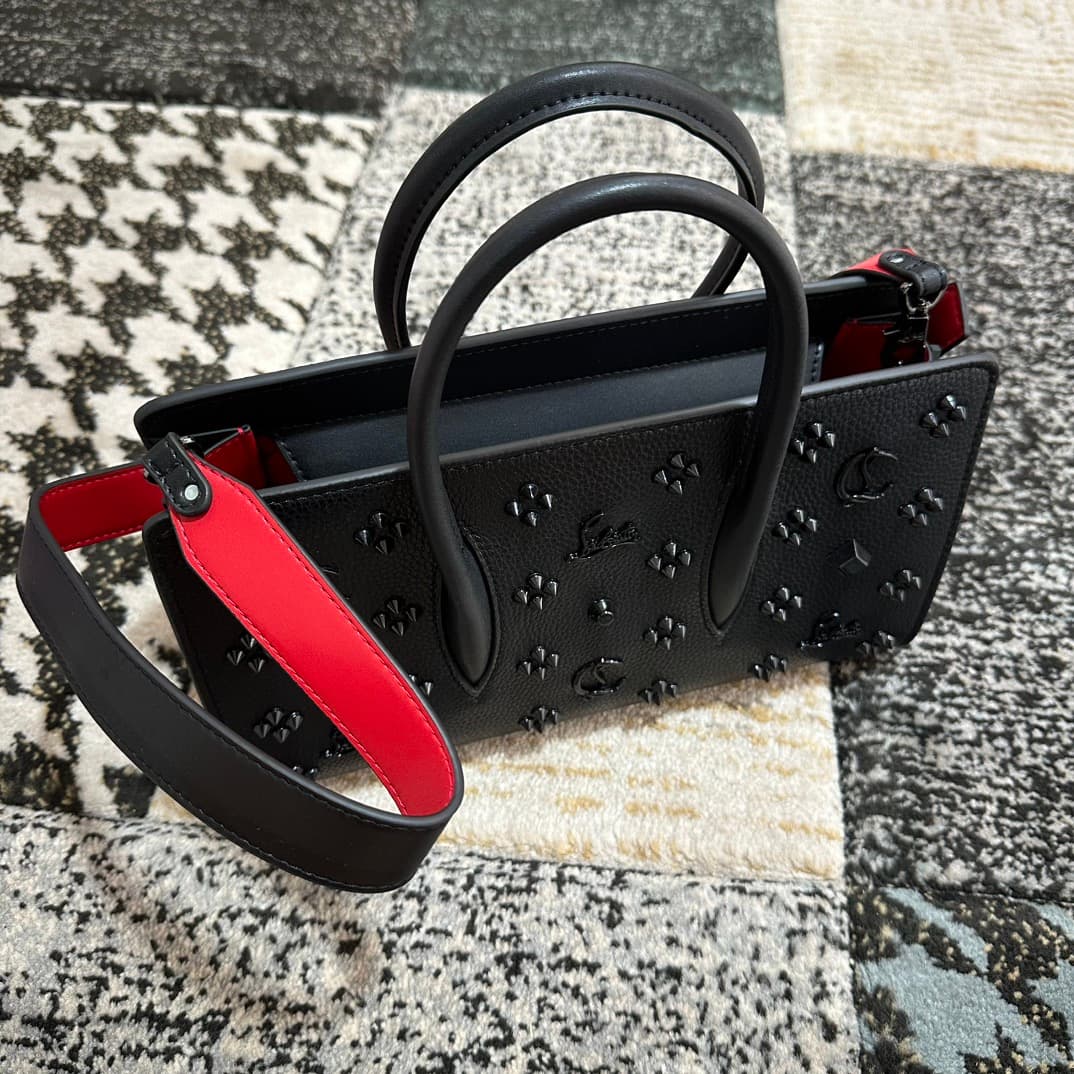 Christian Louboutin Paloma leather tote bag in black with spikes &studs High