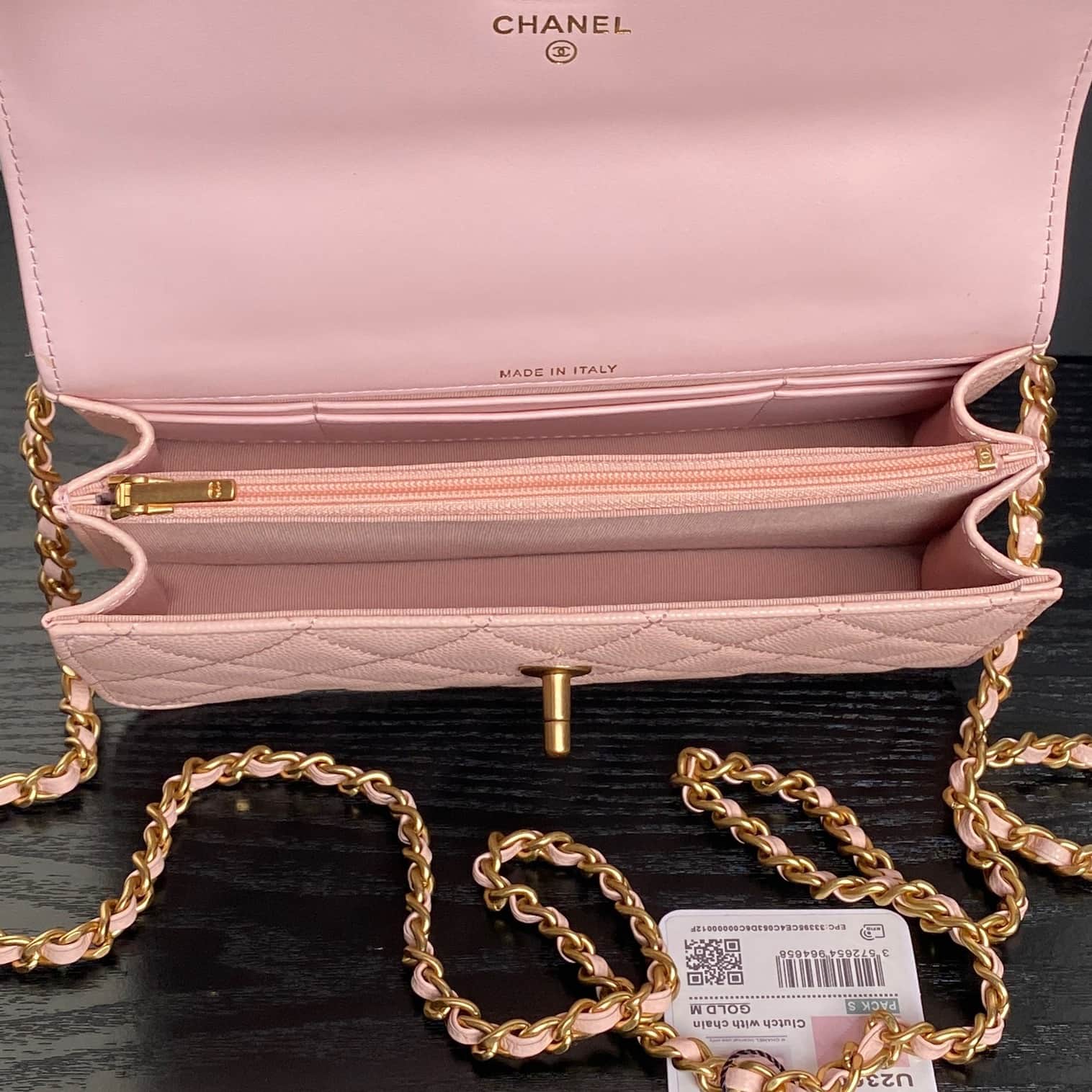 Chanel Mini Flap Bag with Top Handle Grained Shiny Calfskin & Gold-Tone Metal Pink AP4798 A