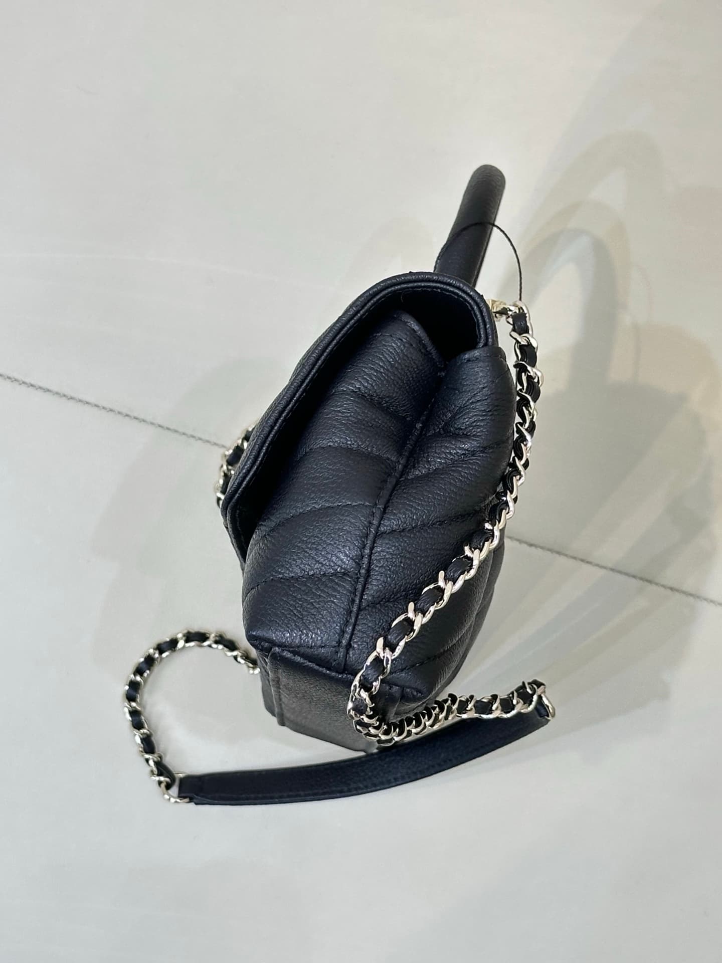 Chanel Maxi Flap Bag with Top Handle Grained Calfskin& Gold-Tone Metal AS6091 Black TOP