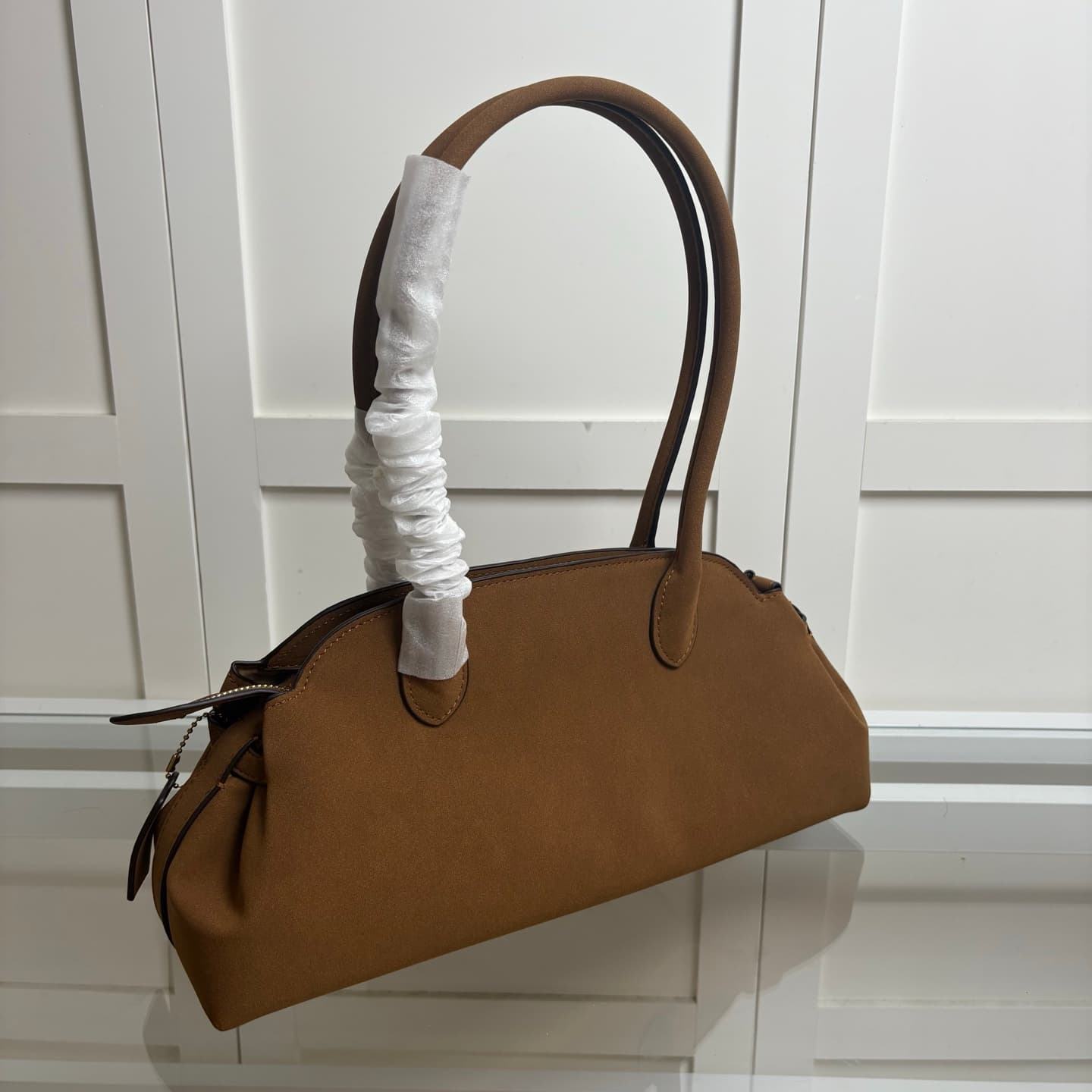Coach Empire Carryall 34 in Warm Brown Suede High