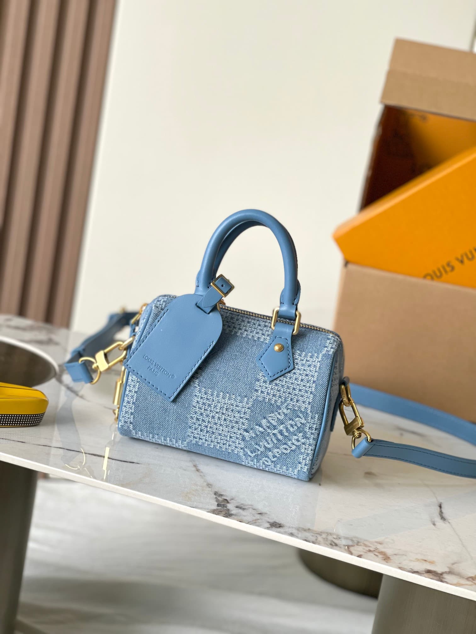Louis Vuitton Speedy 18 Bandoulière Damier Denim Blue N00208 TOP