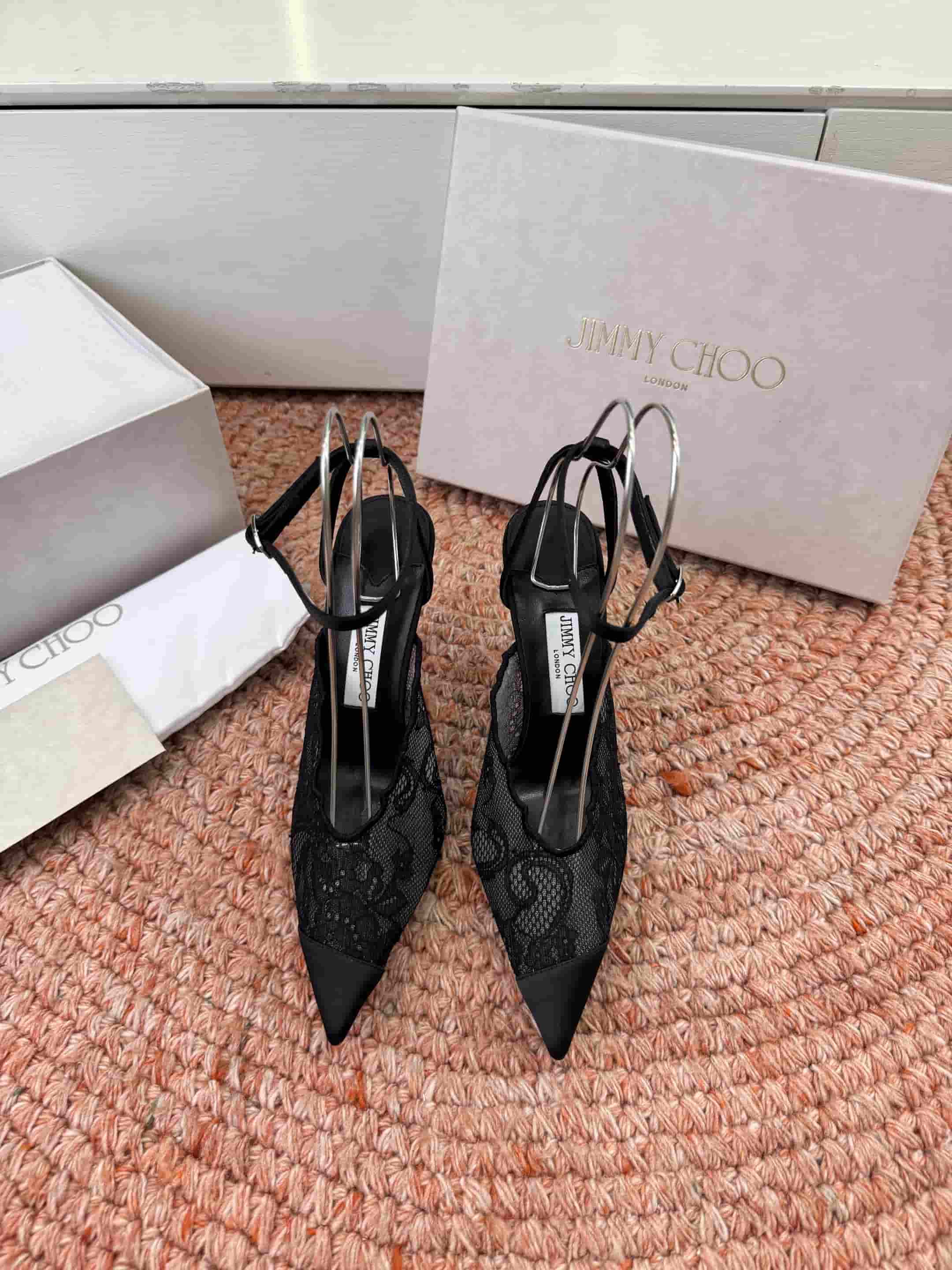 Jimmy Choo Amita Lace Slingback Pumps