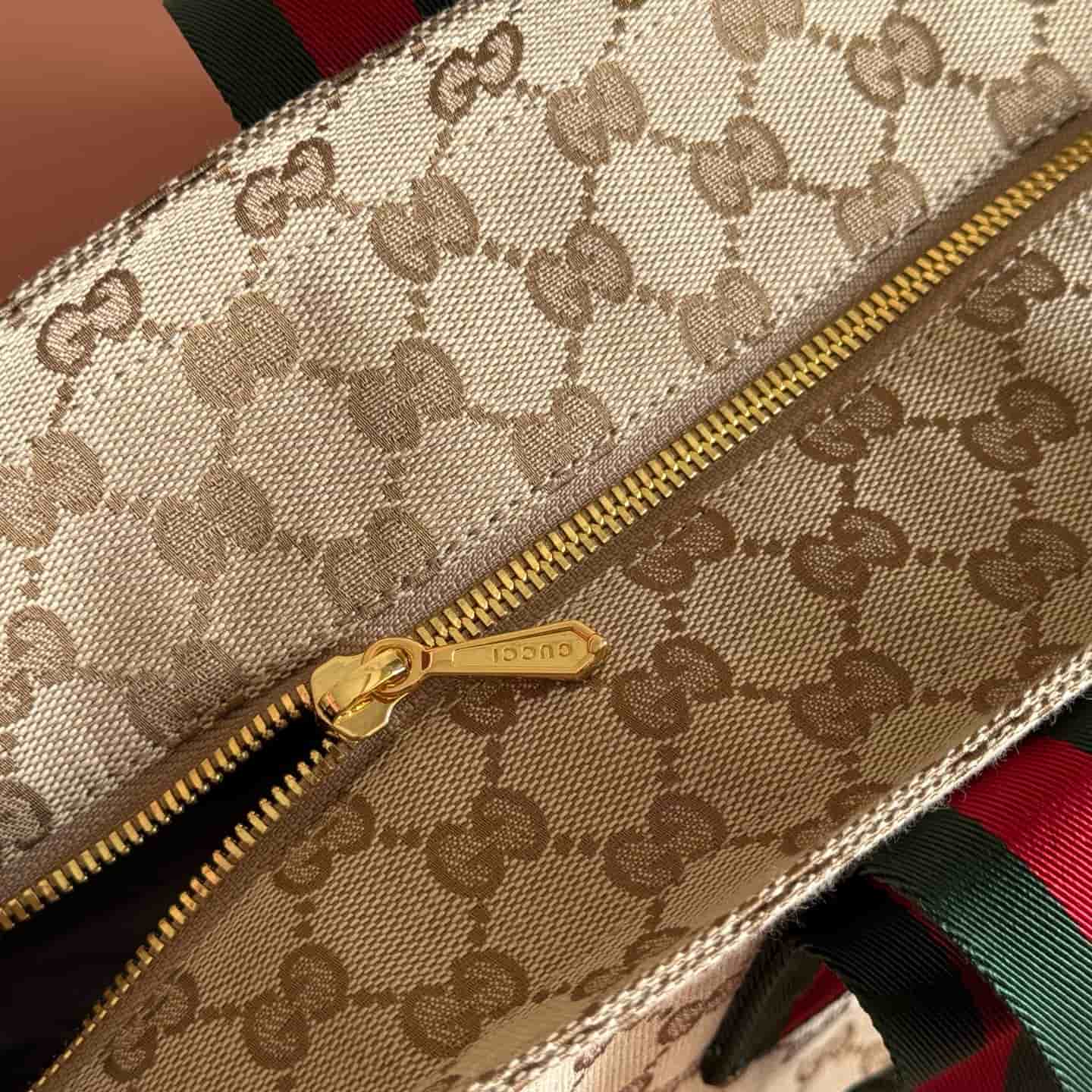 Gucci GG medium tote bag Sand and dark brown GG canvas ‎875929 High