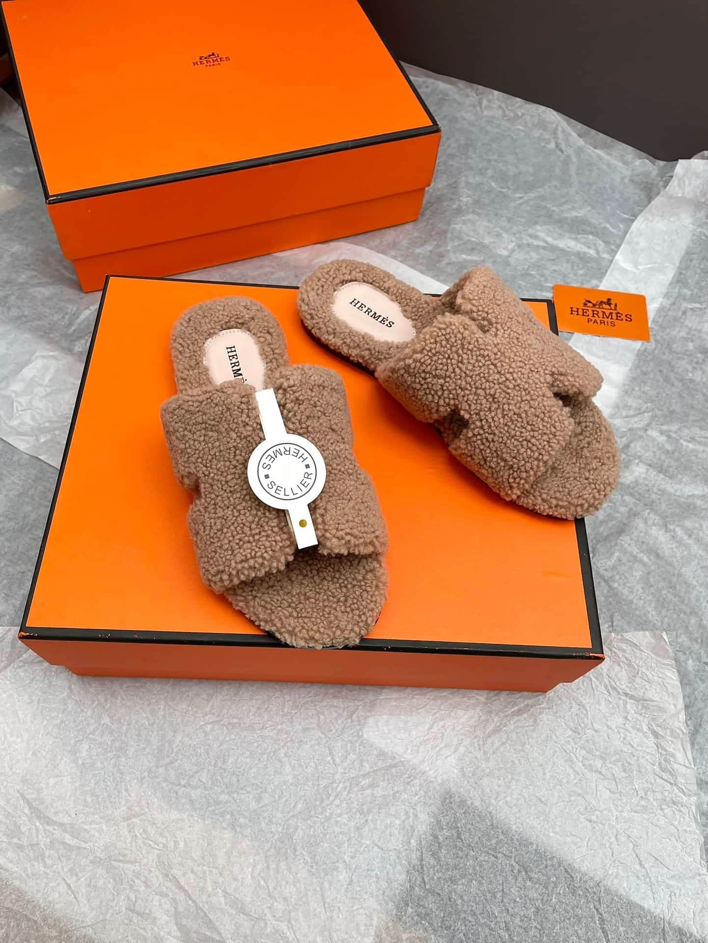 Hermes Woolskin Chypre Sandal Shoes Women
