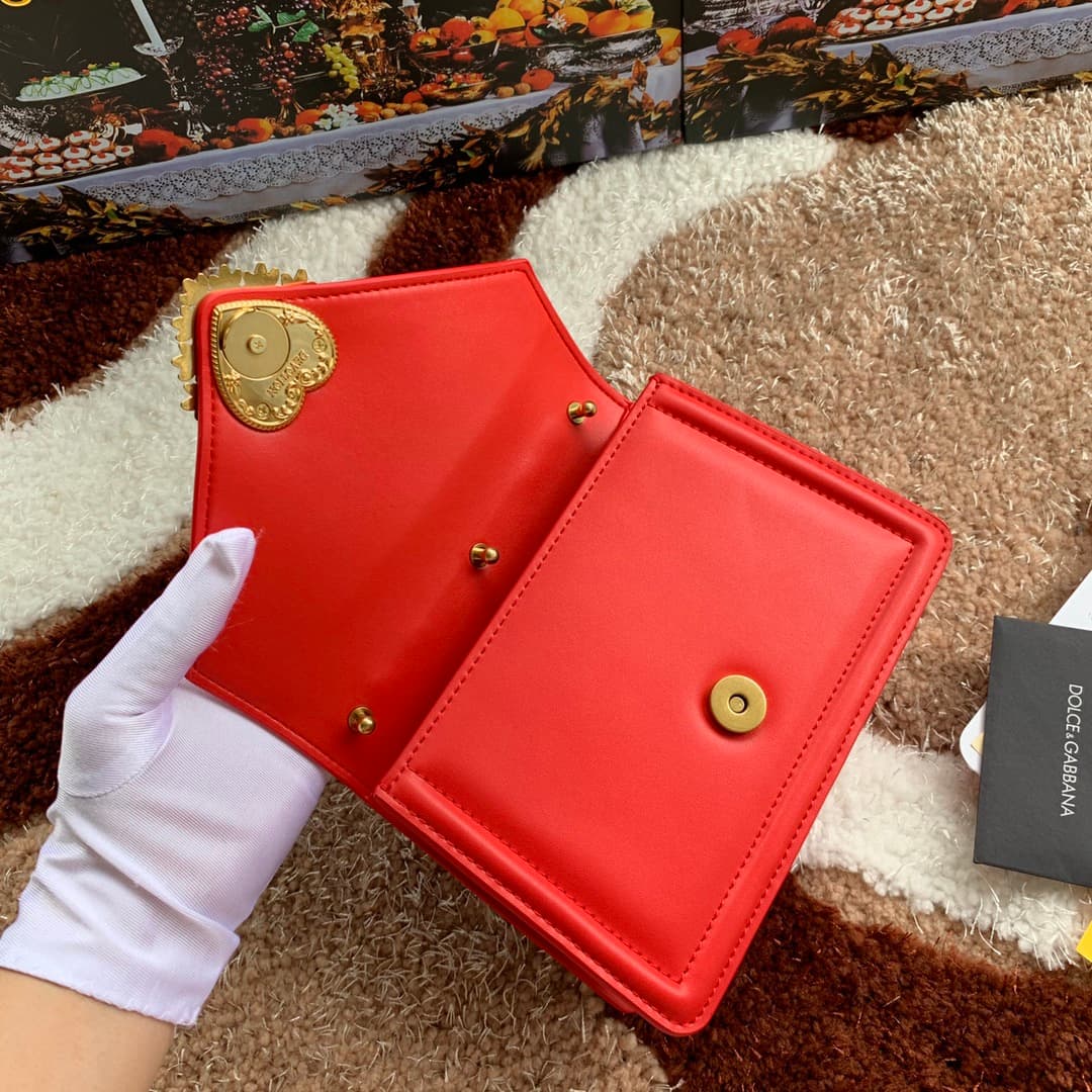 Dolce & Gabbana Small Devotion bag in smooth calfskin in Red High