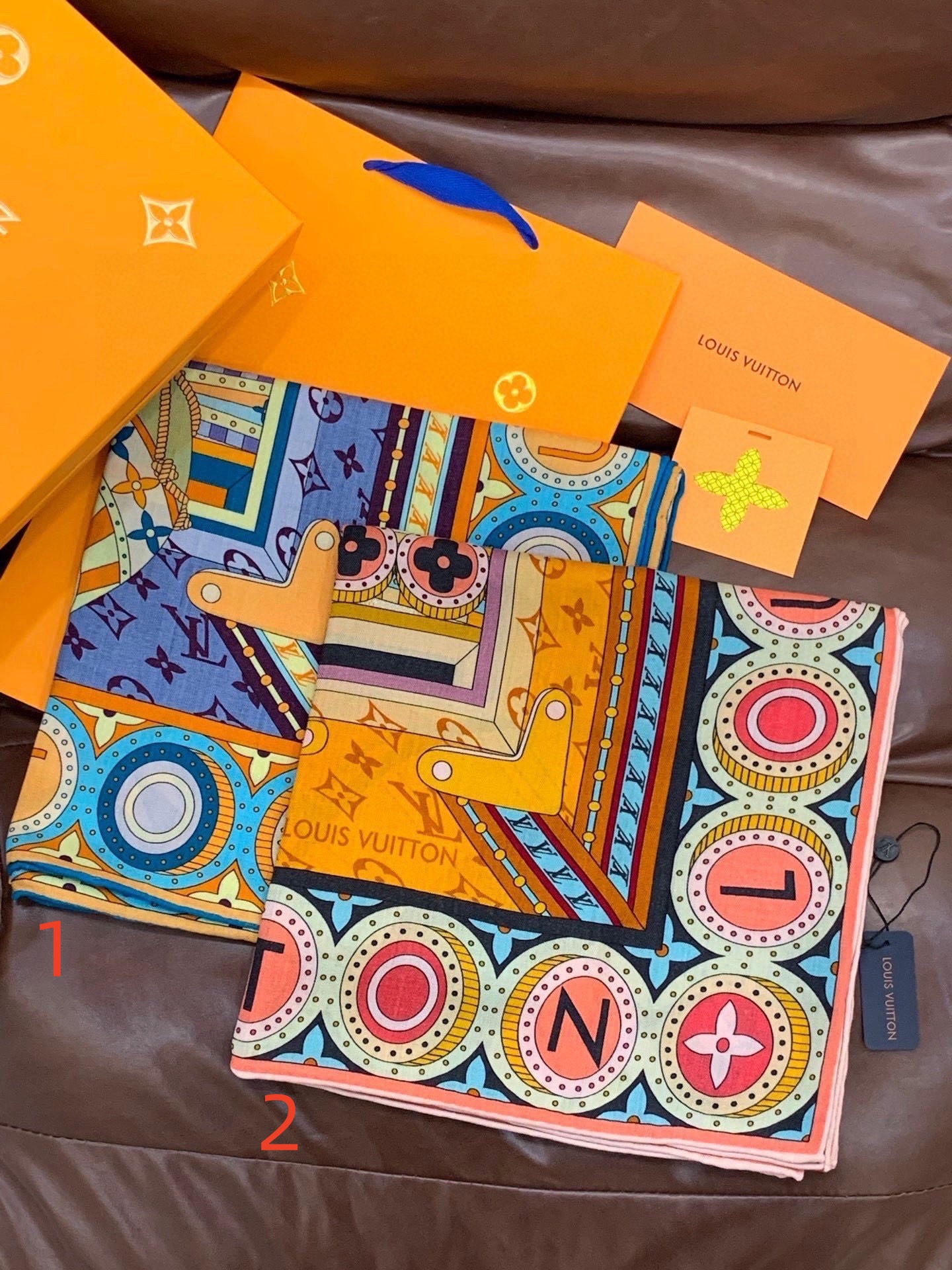 Louis Vuitton Jeu de Voyage square scarf