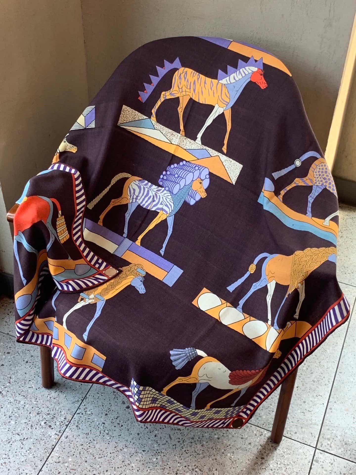 Hermes cashmere and silk shawl