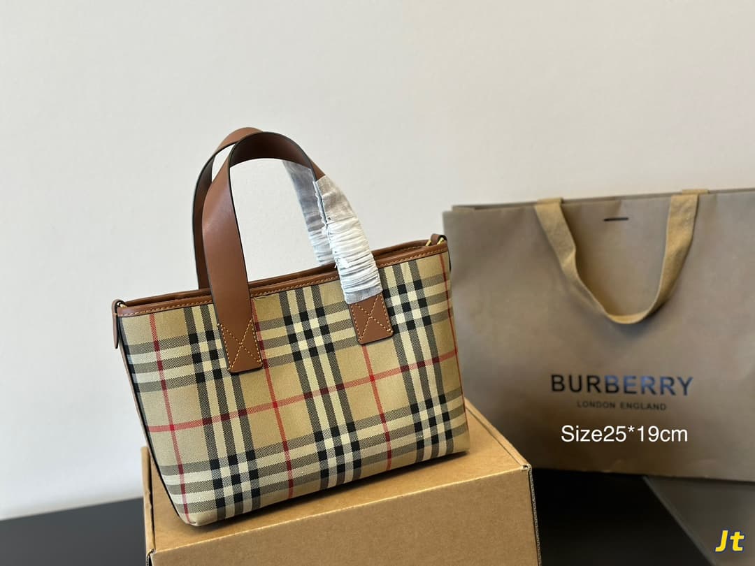 Burberry Check Tote Bag