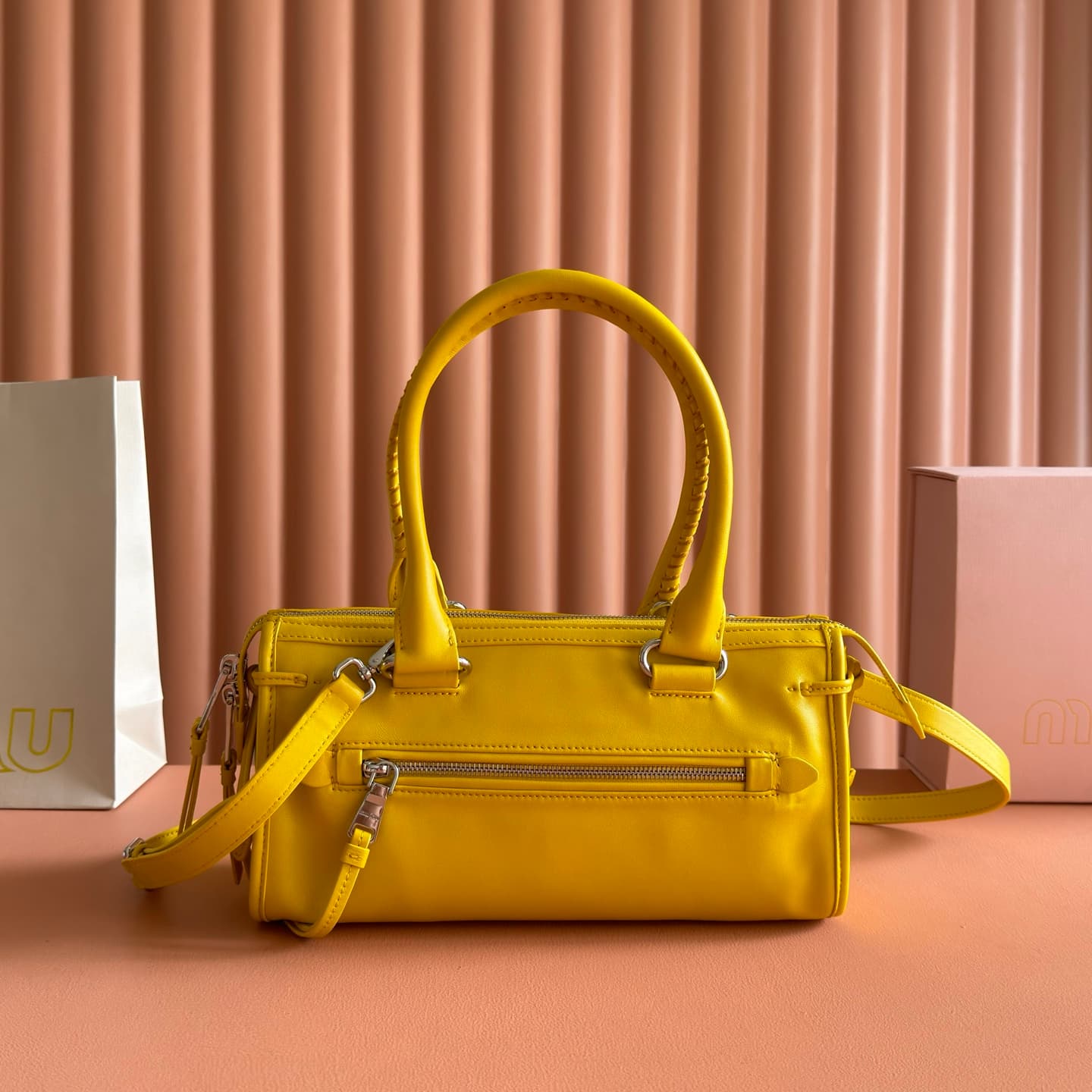 Miu Miu Arcadie bag Smooth Leather 5BA332 Yellow TOP