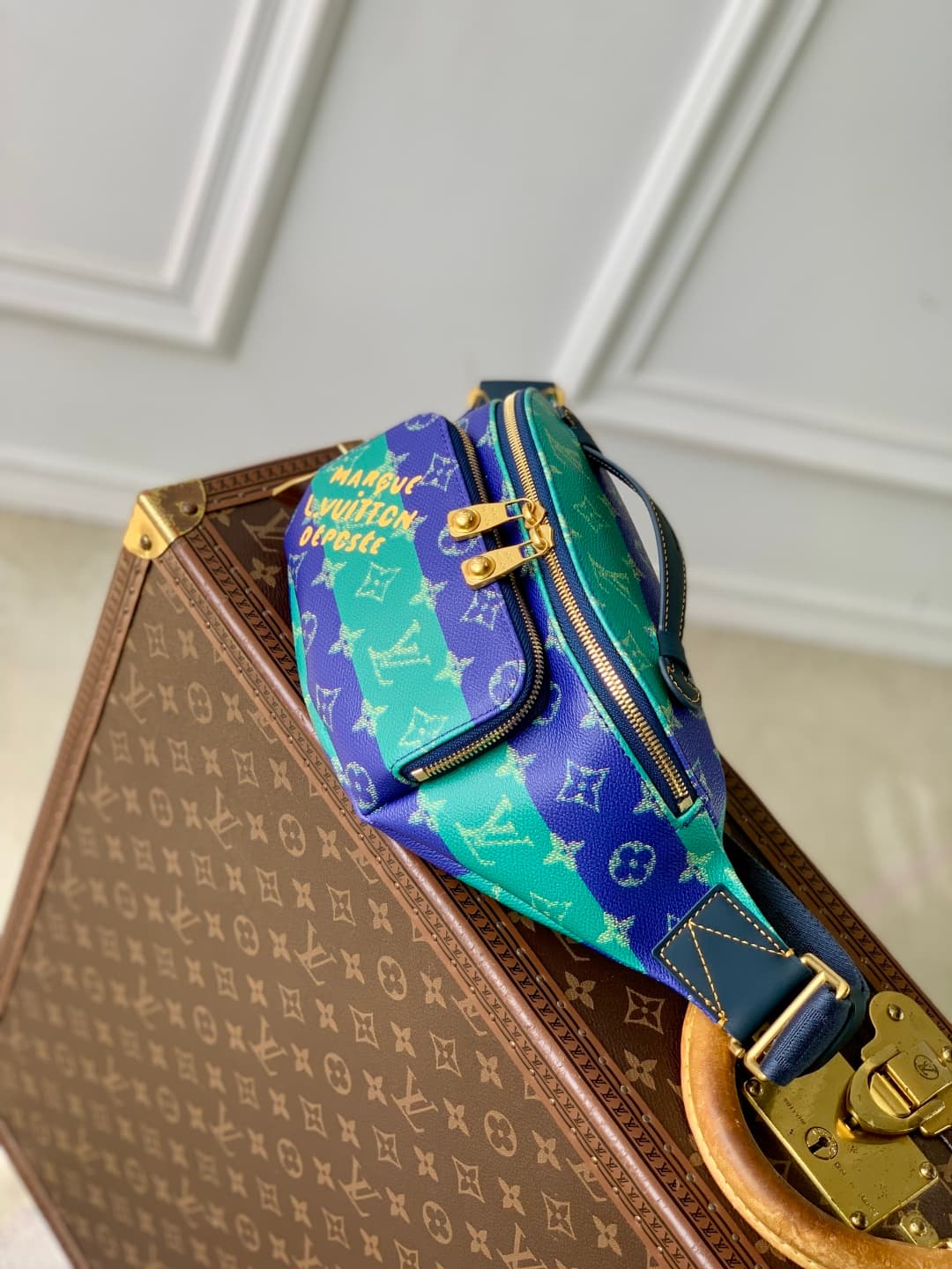 Louis Vuitton Rush Bumbag Monogram Heritage coated canvas M25783 Blue Stripes High