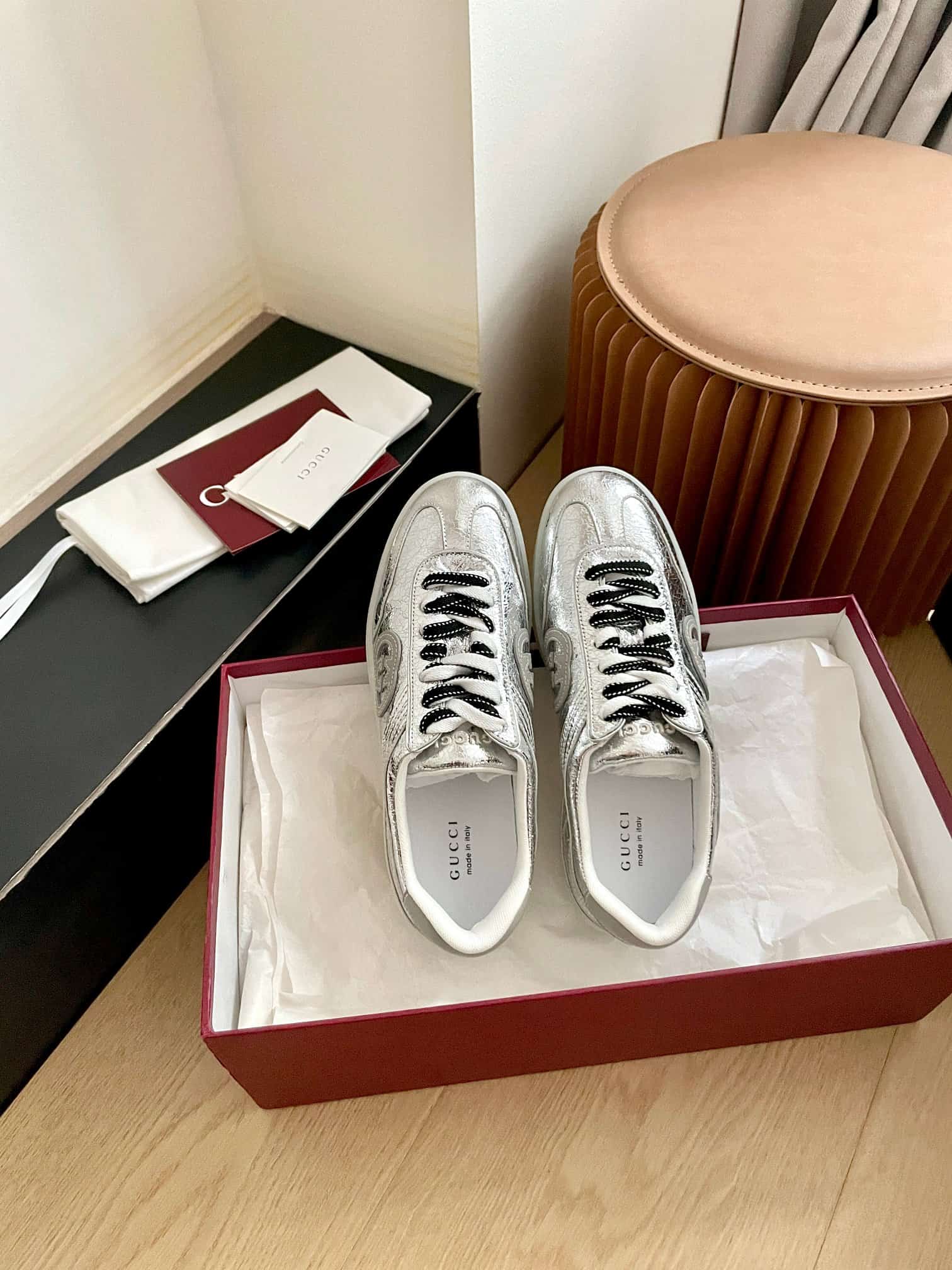 Gucci Women's G74 sneaker in textured leather