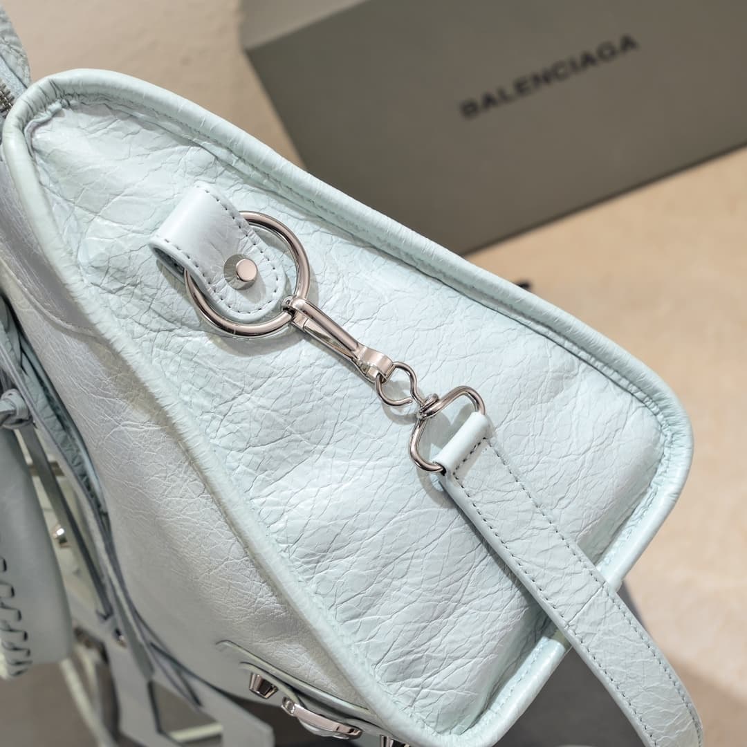 WOMEN'S LE CITY Medium Bag Silver Metal White High