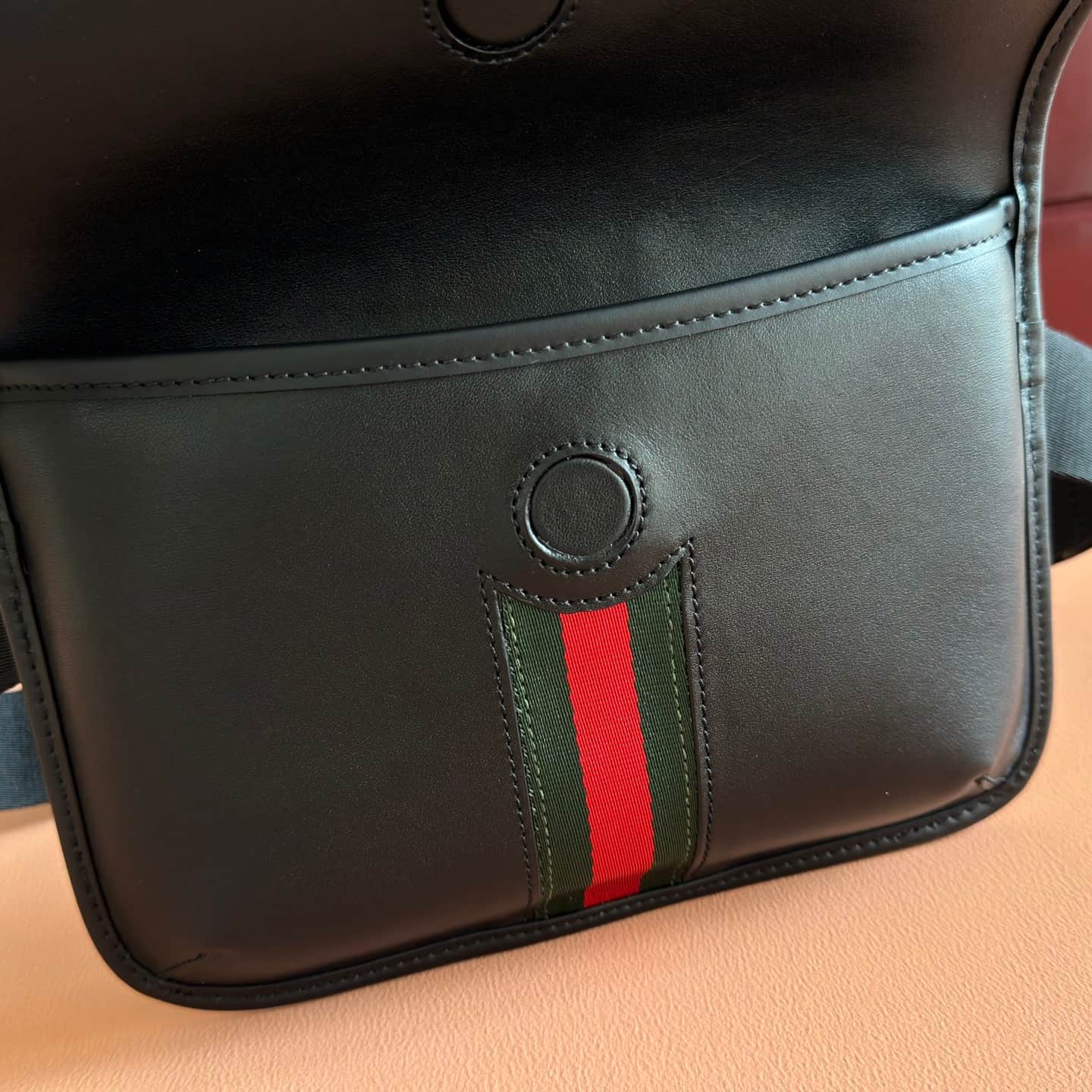 Gucci Web Trademark small belt bag Black soft leather 867032 High