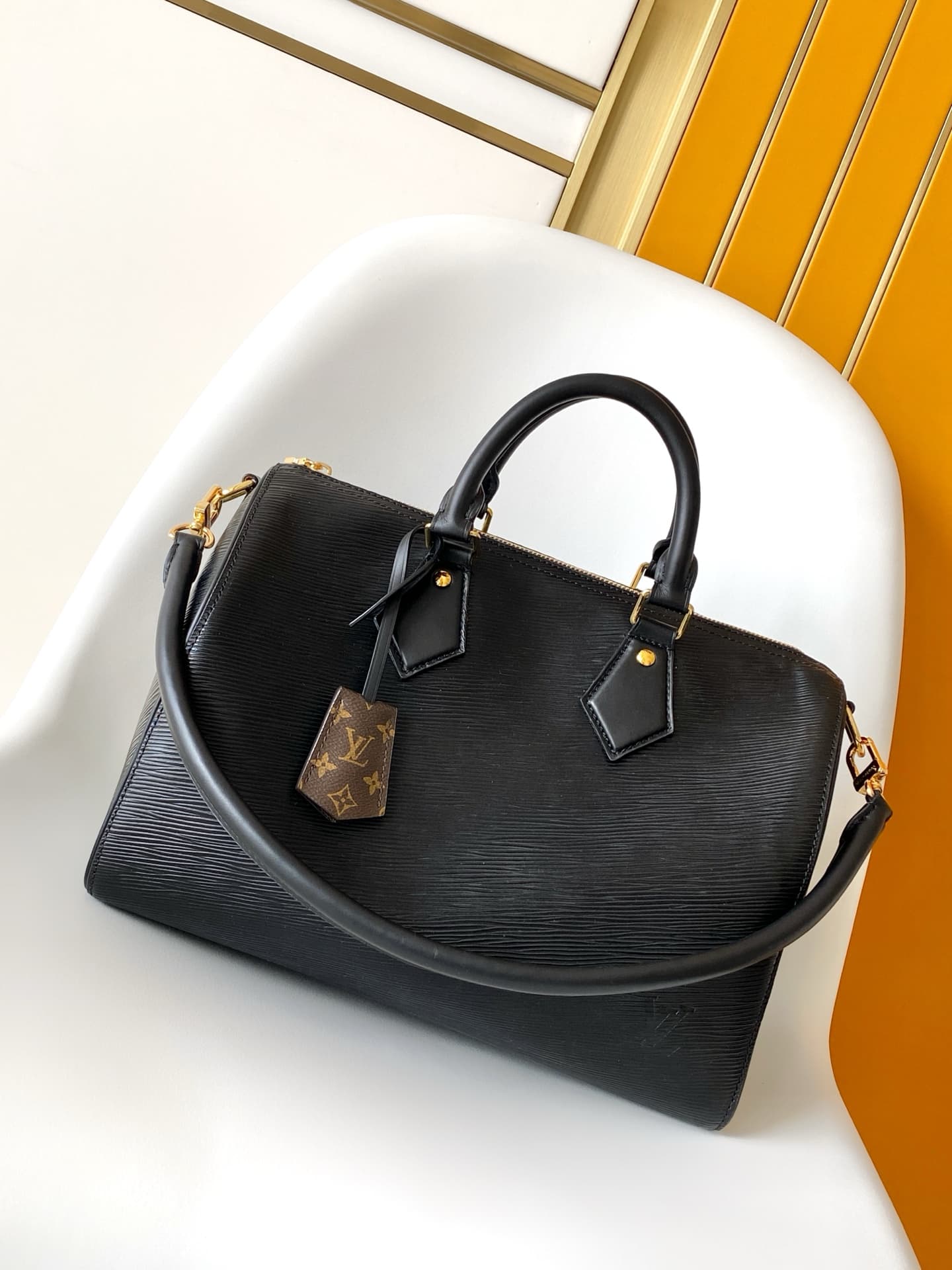 Louis Vuitton Speedy Soft 30 Black Calfskin leather M25671 High