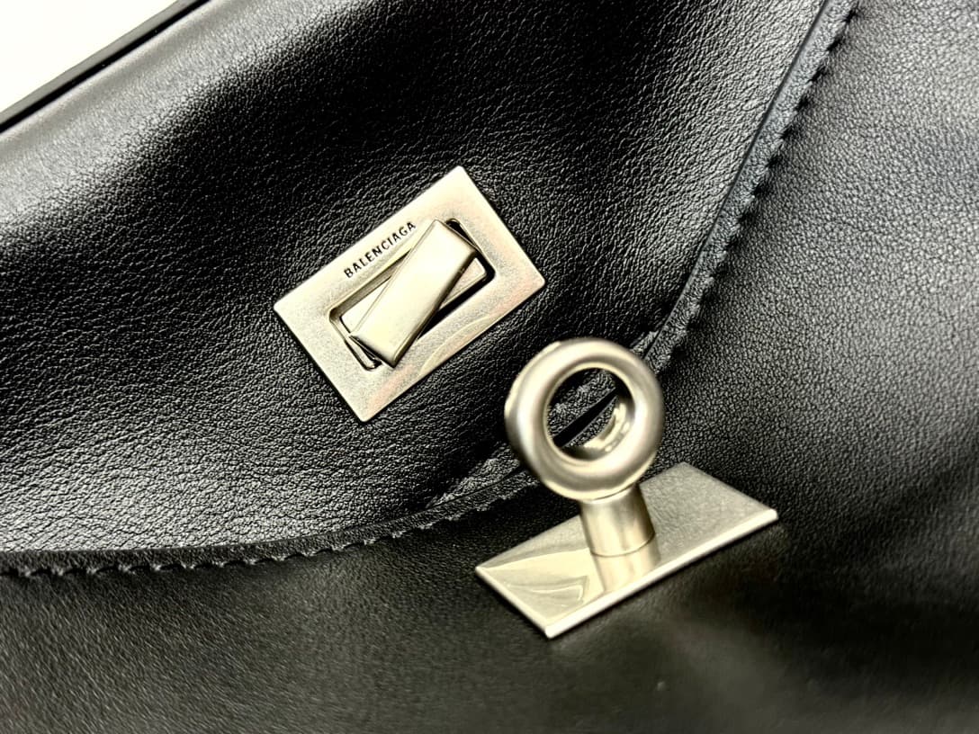 Balenciaga Rodeo Small Bag in Black Leather With Silver-Tone Metal TOP