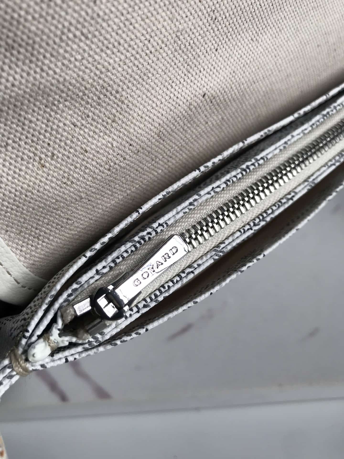 Plumet Pocket Wallet Goyardine Canvas & Chevroches Calfskin White High