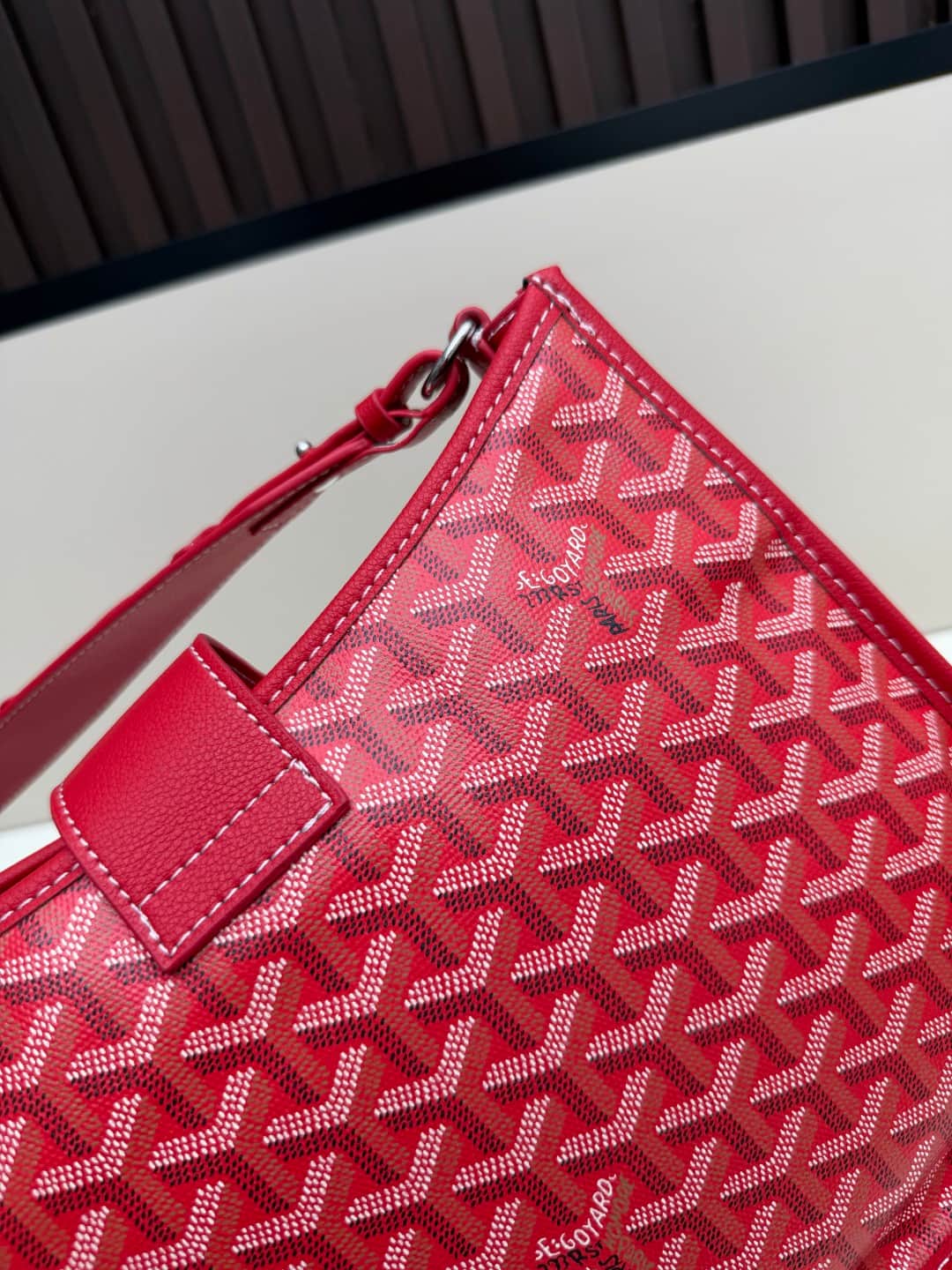 Goyard Musette PM bag in red Goyardine canvas Mid
