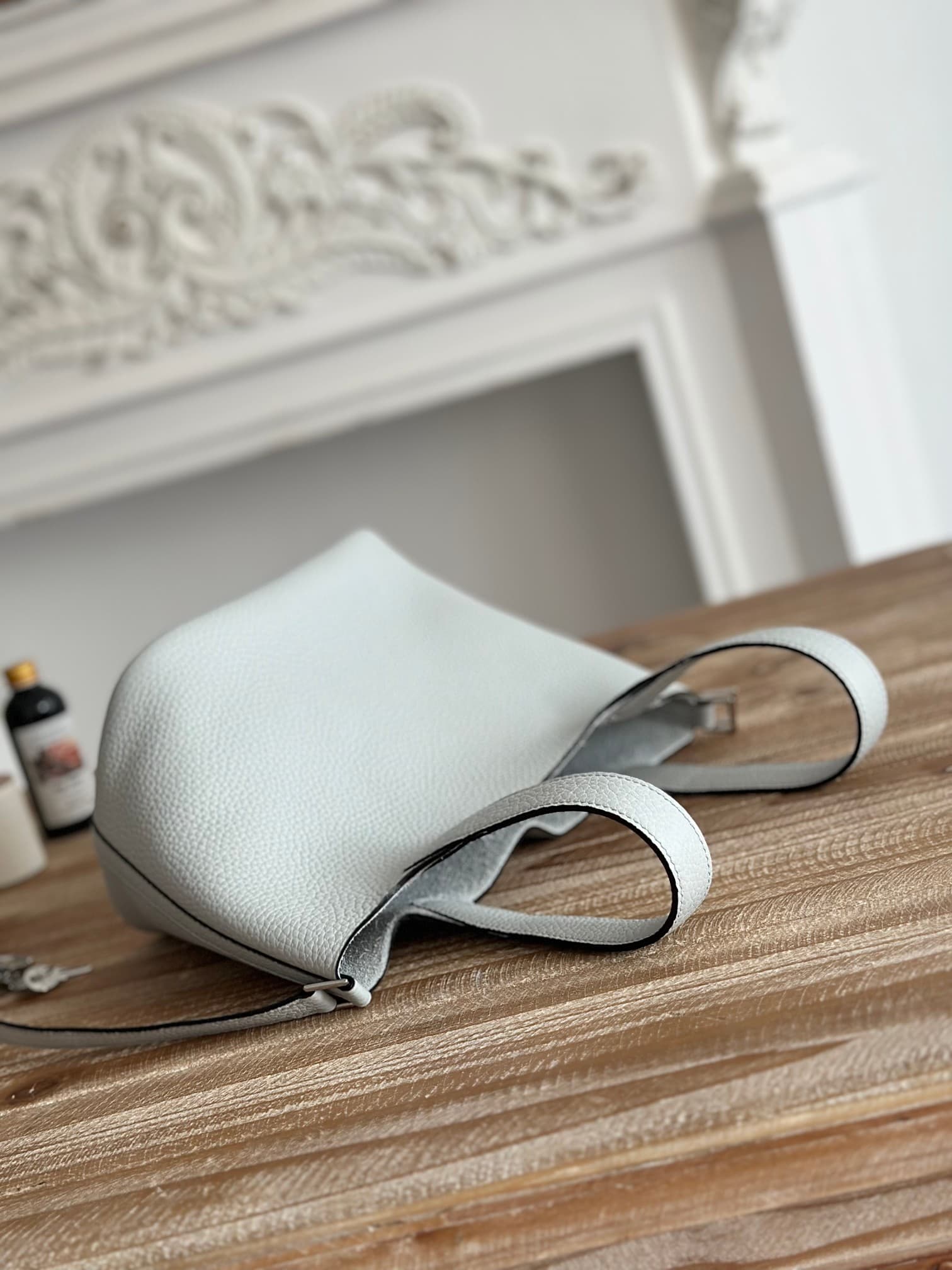 Hermès Picotin Lock 18 Bucket Bag TC Leather Silver Metal Blue Pale Wax High
