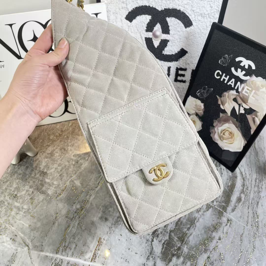 Chanel 25 Medium Hobo handbag AS5311 Suede & Gold-tone Metal Grey High