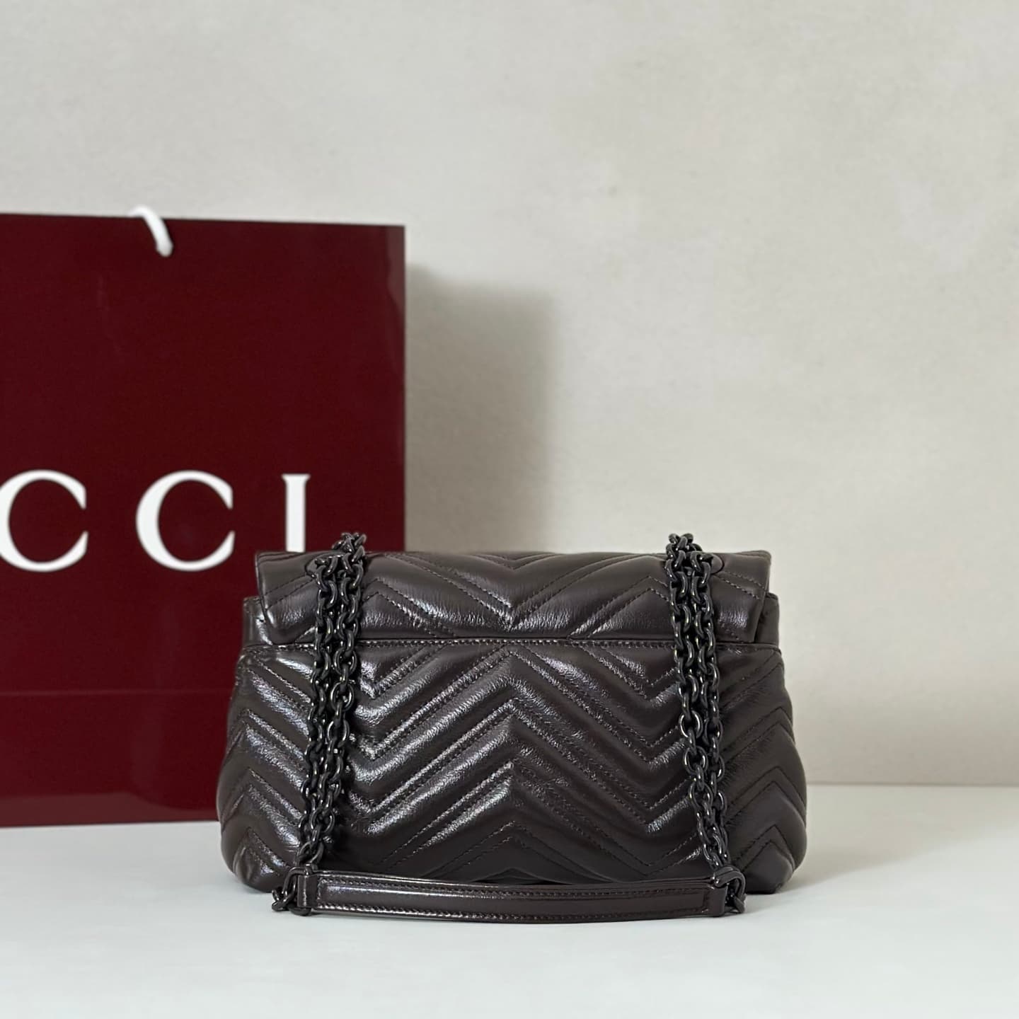 Gucci GG Marmont Small Shoulder Bag 855371 Deep Chocolate High