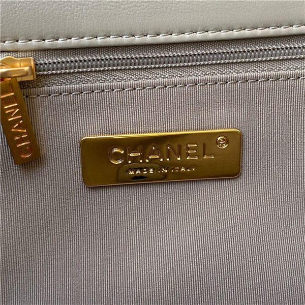 Chanel 19 Flap Bag Lambskin Grey Silver High