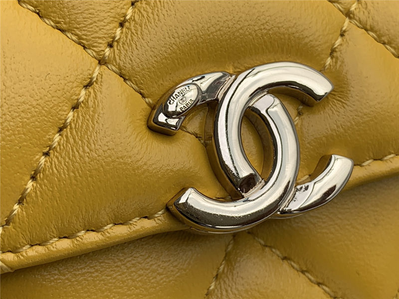 Chanel Wallet on Chain With Handle AP2844 Lambskin & Gold-Tone Metal Yellow A
