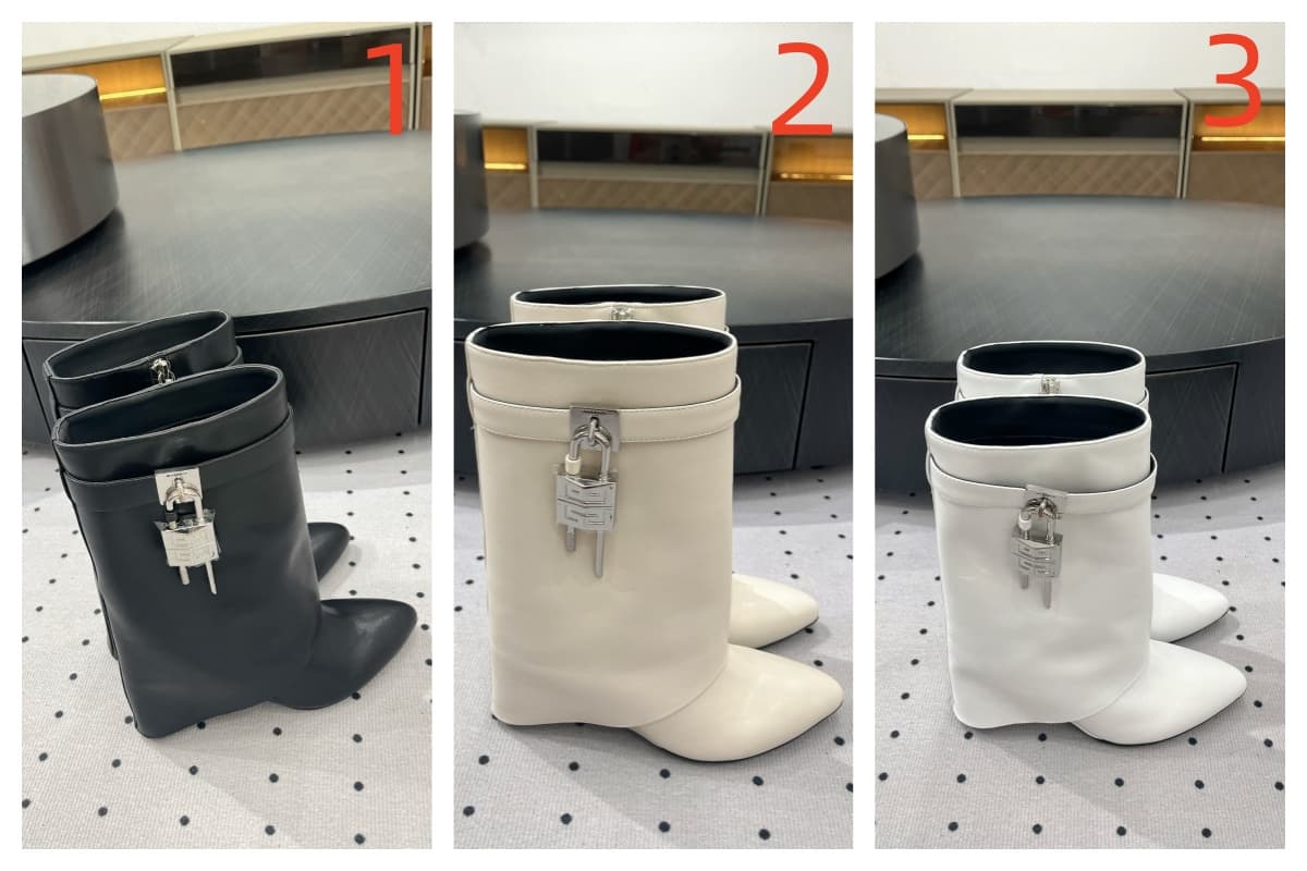 Givenchy Calfskin Shark Lock Ankle Boots Shoes Women