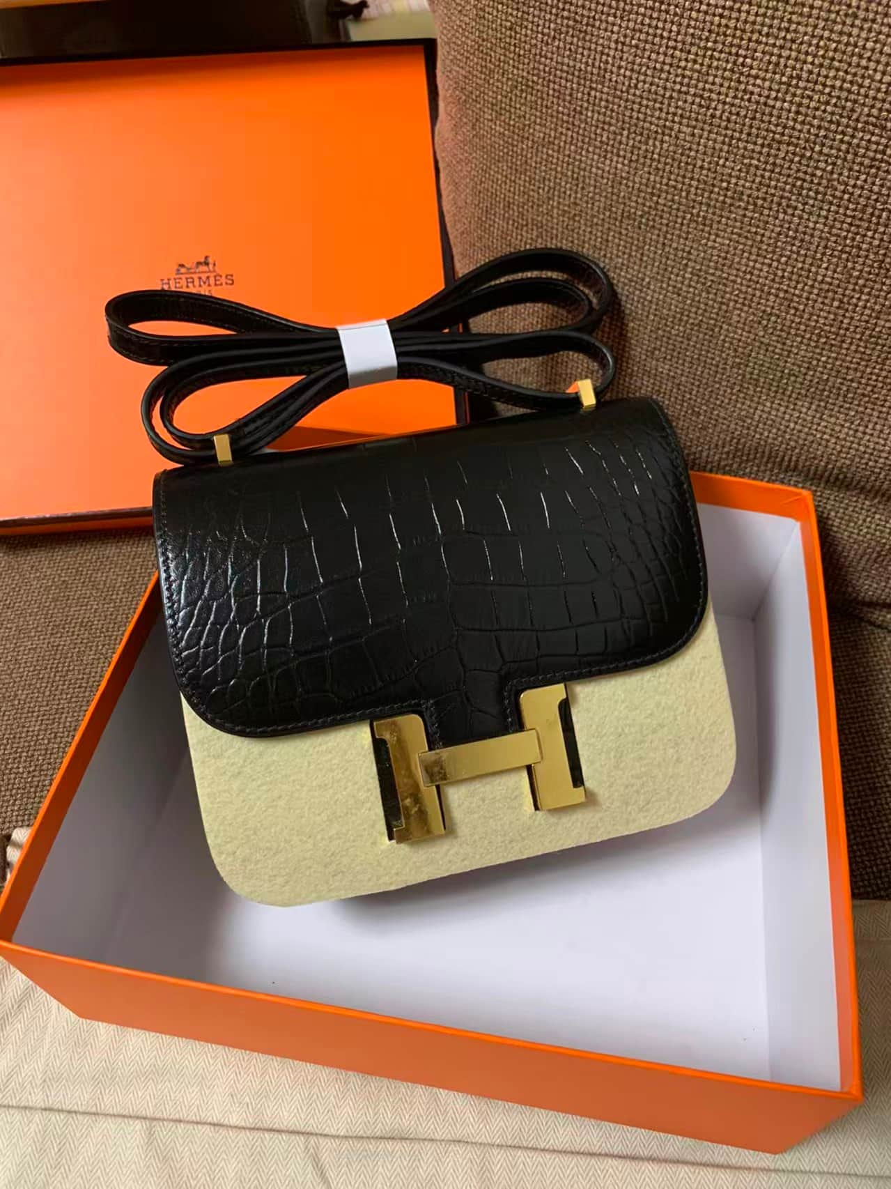 Hermes Constance 24cm Crocodile Leather Bag WAX High Customizing Style