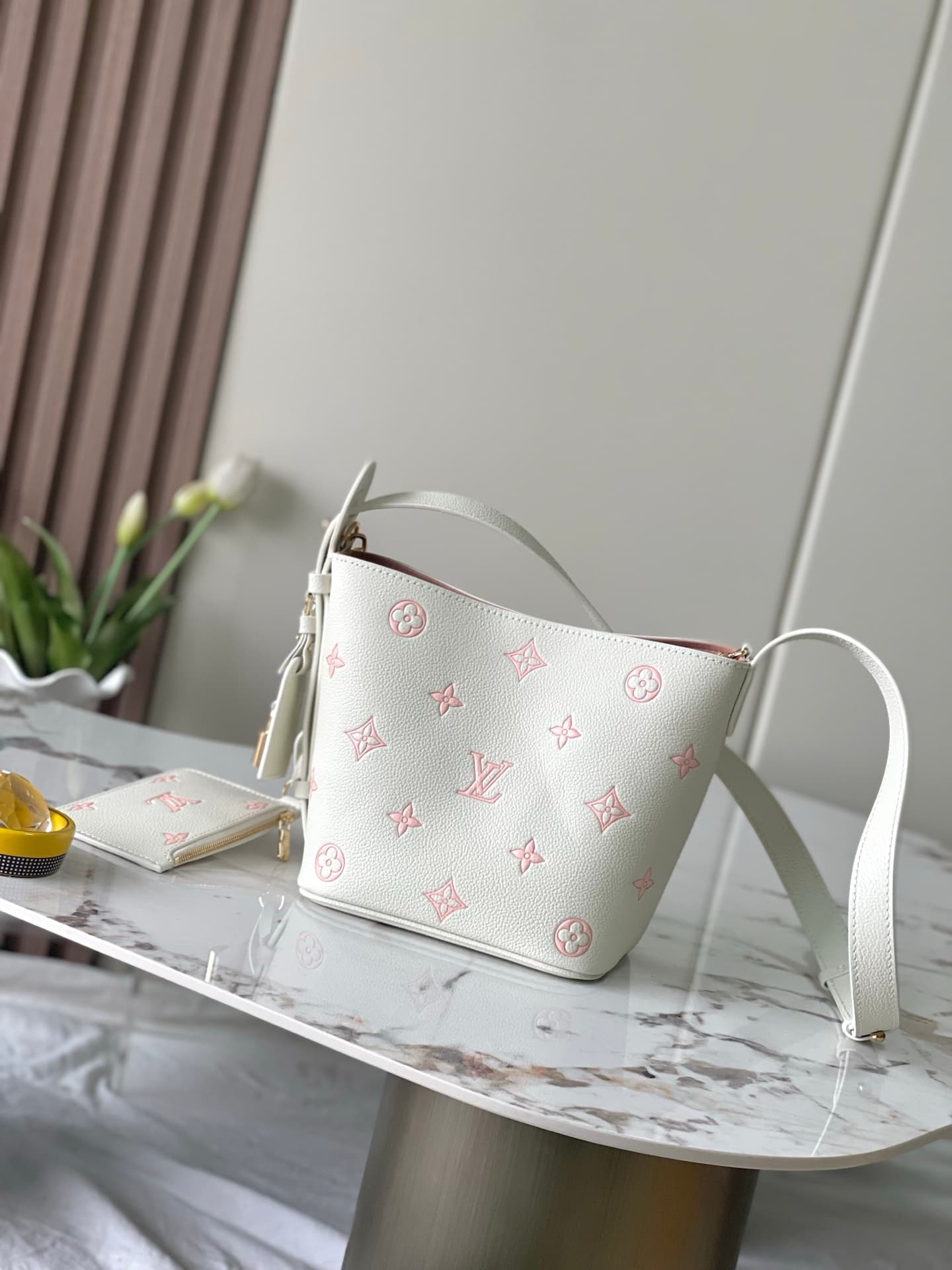 Louis Vuitton All In BB Milky White/Peach Cowhide leather M28315 High