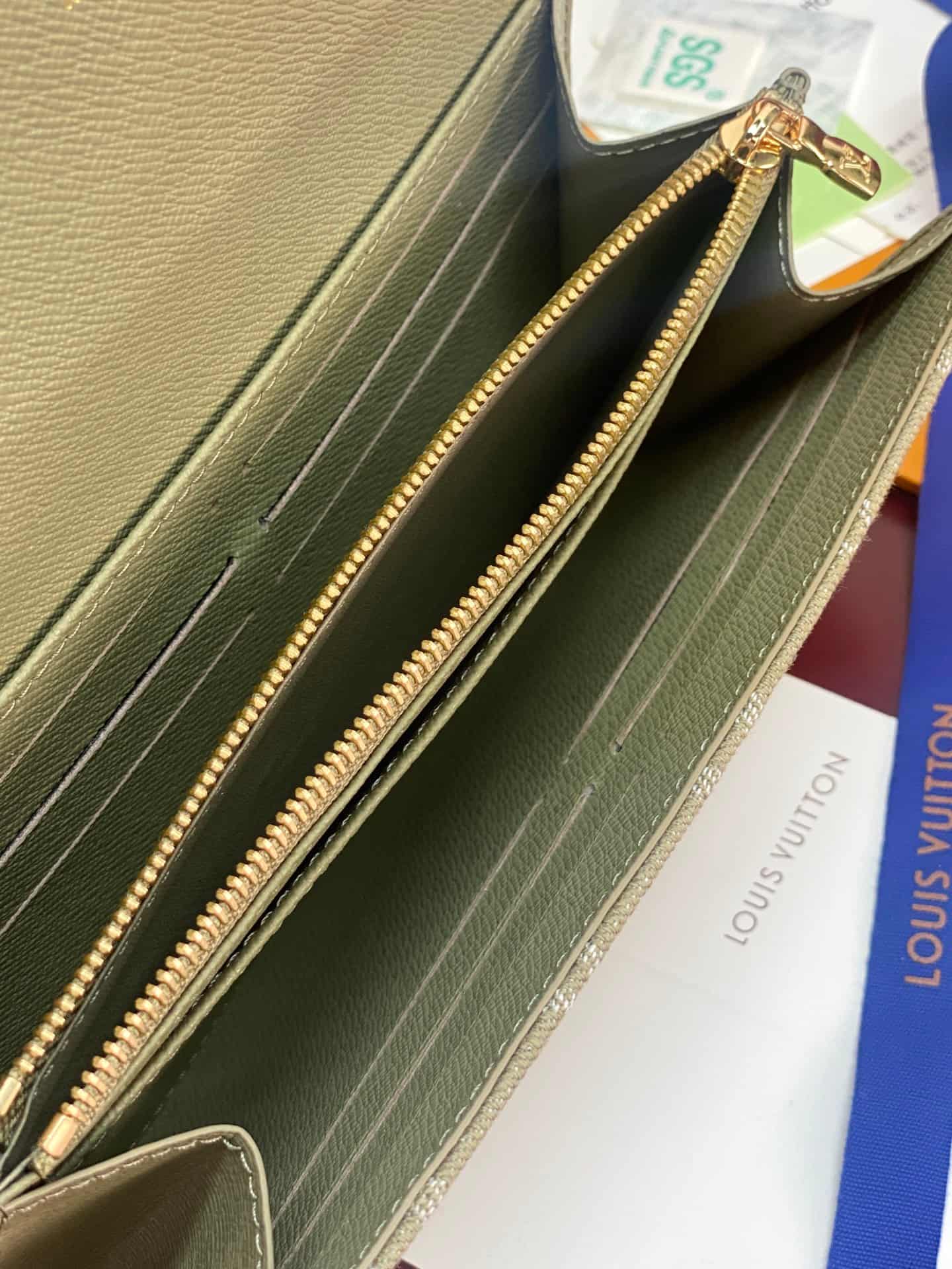Louis Vuitton Sarah Wallet Khaki Denim M28280 High