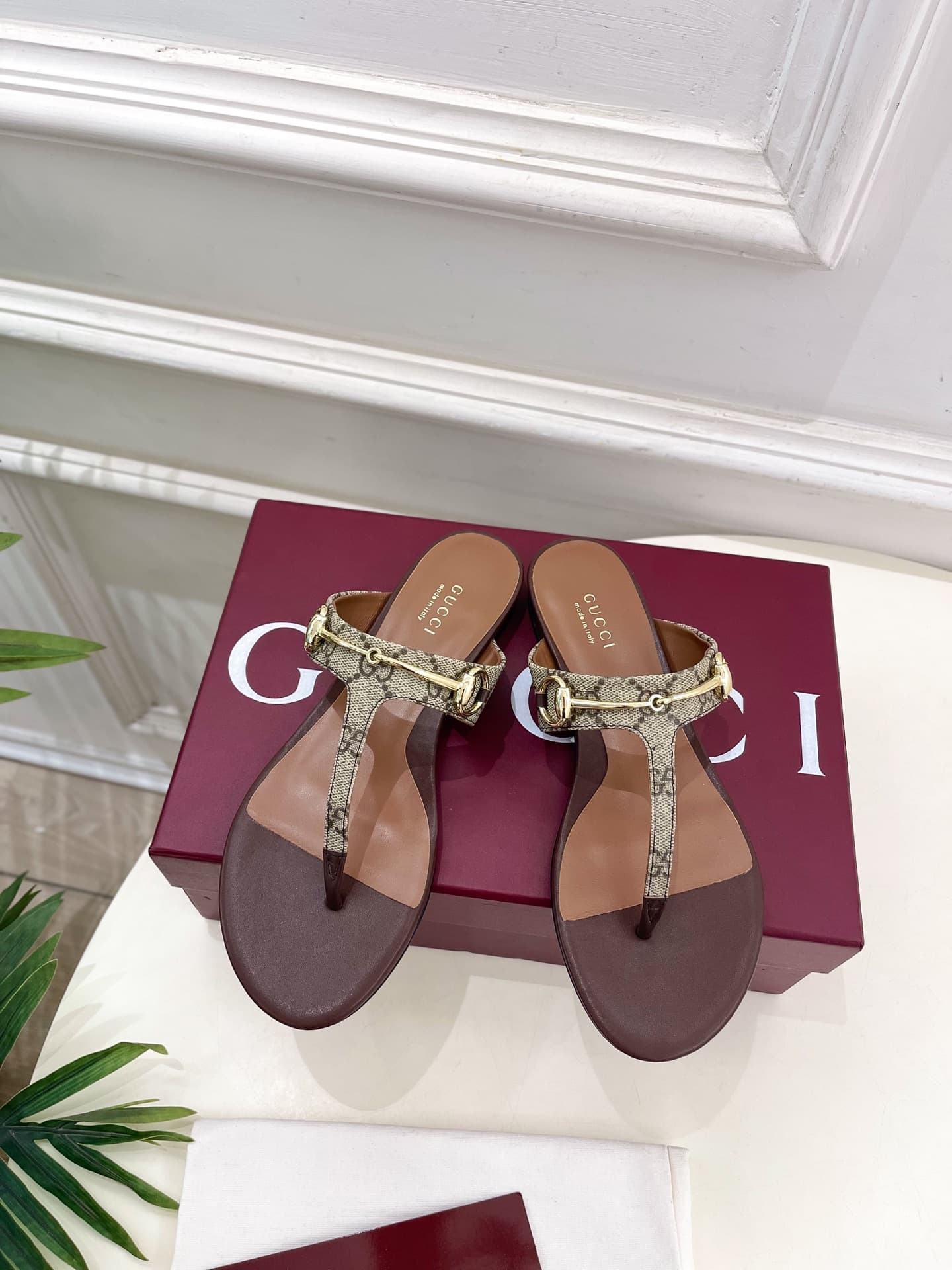 Gucci Leather Slides Shoes Women