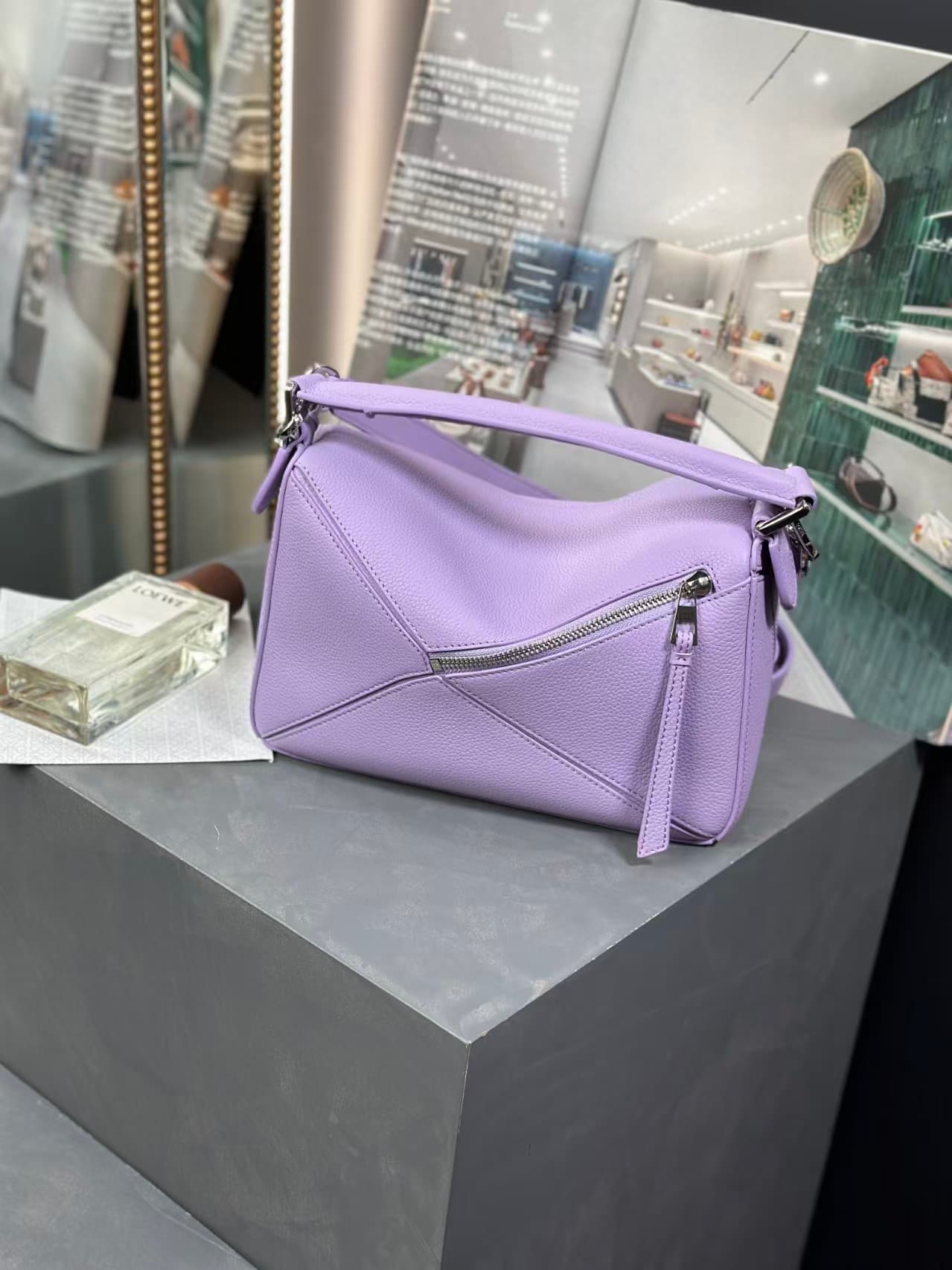 Loewe Small Puzzle bag Purple Calfskin Leather High