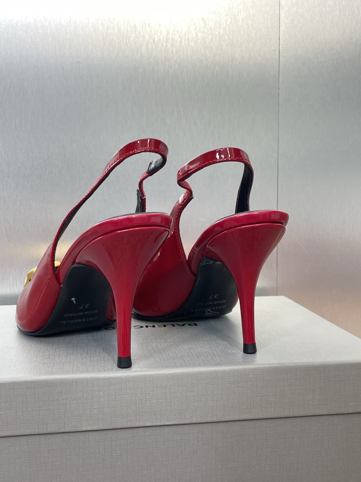 Balenciaga Patent Leather Flat Shoes High Women
