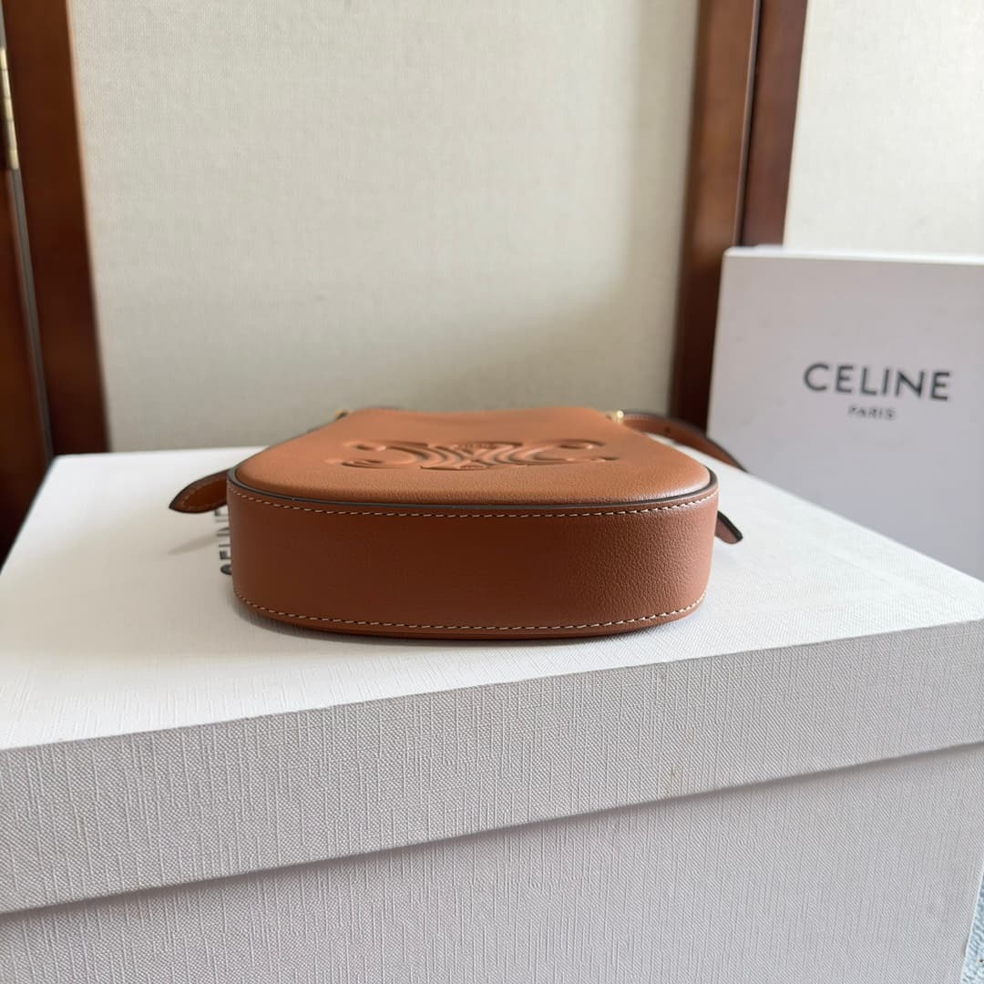 Celine Heloise Phone Pouch in Tan Supple Calfskin Leather High
