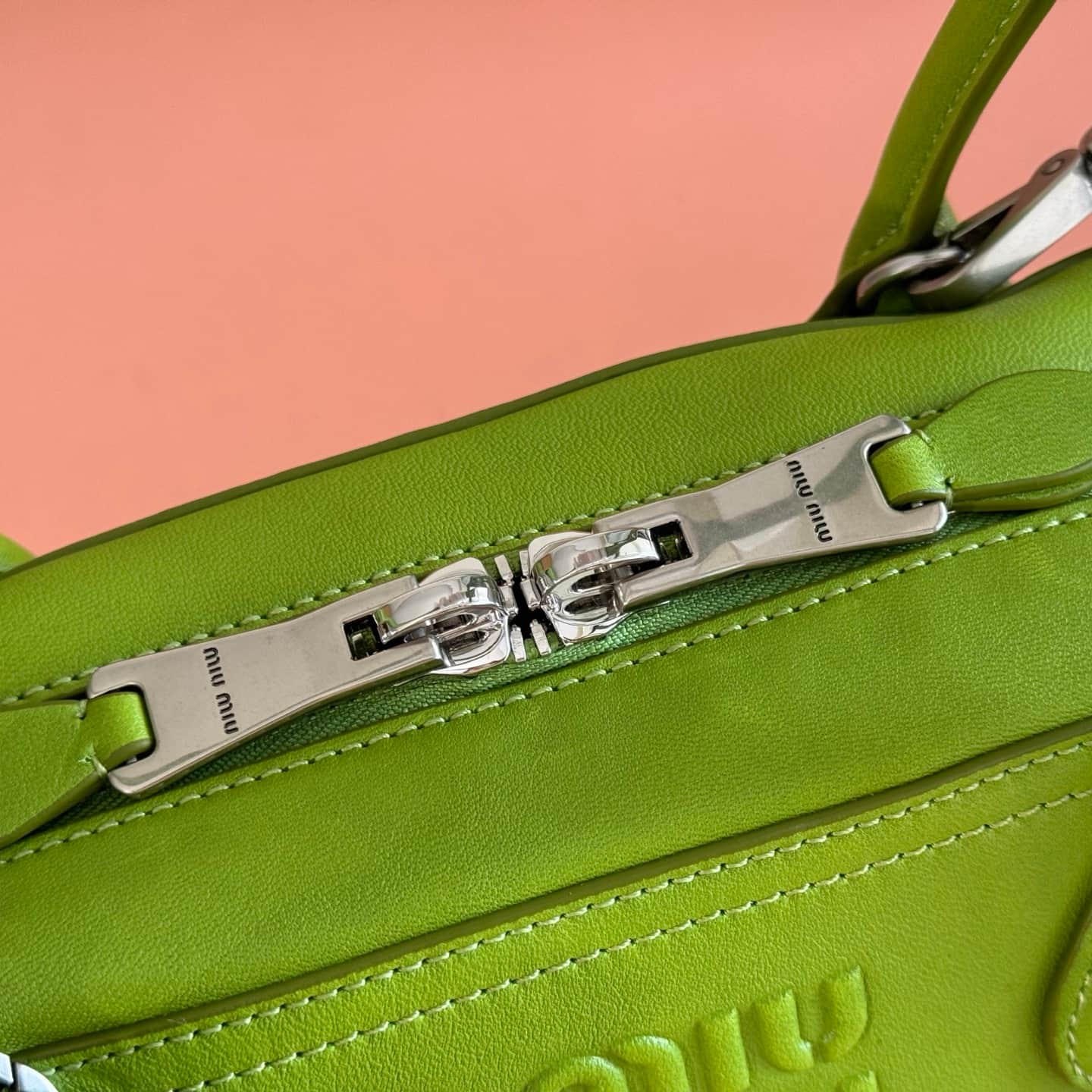 Miu Miu Vivant nappa leather bag Green 5BB199 TOP