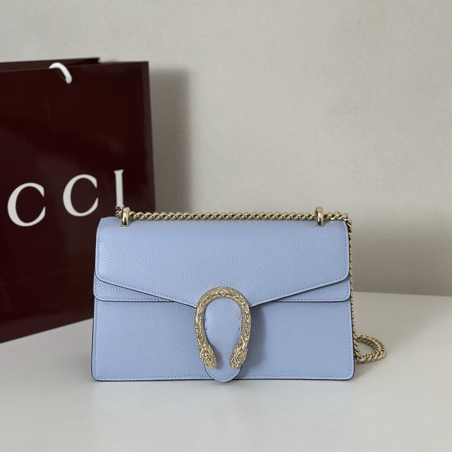 Dionysus Medium Shoulder Bag 795005 Blue Leather High