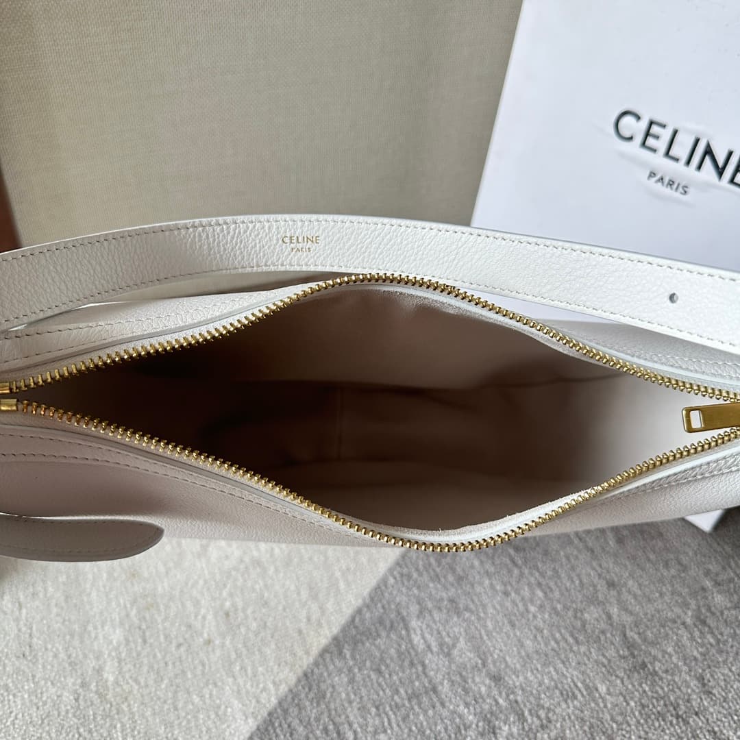Celine Heloise Bag in White Supple Grained Calfskin High