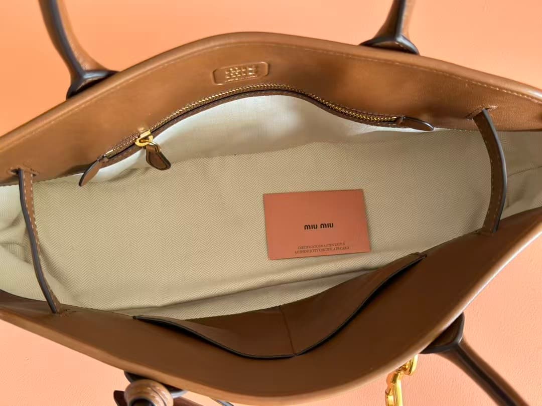 Miu Miu Aventure nappa leather bag 5BG310 Oak TOP