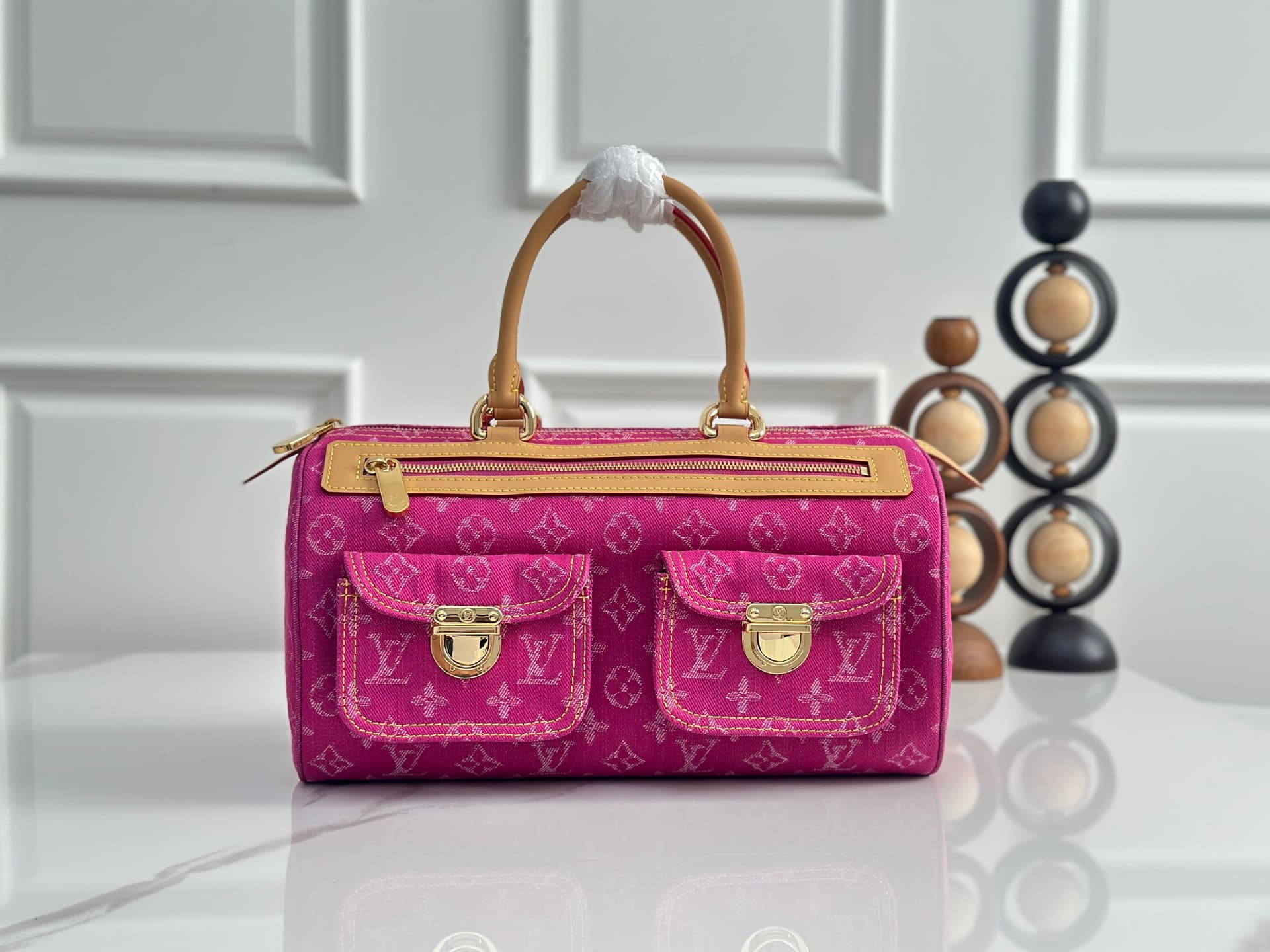 Louis Vuitton Neo Speedy Handbag in Fuchsia Denim M95215 High