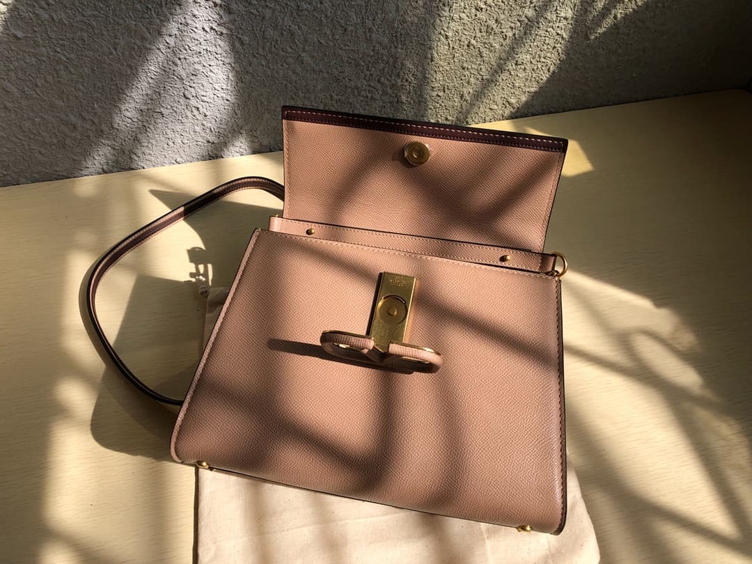 Valentino Small Vsling Handbag In Beige Grainy Calfskin High