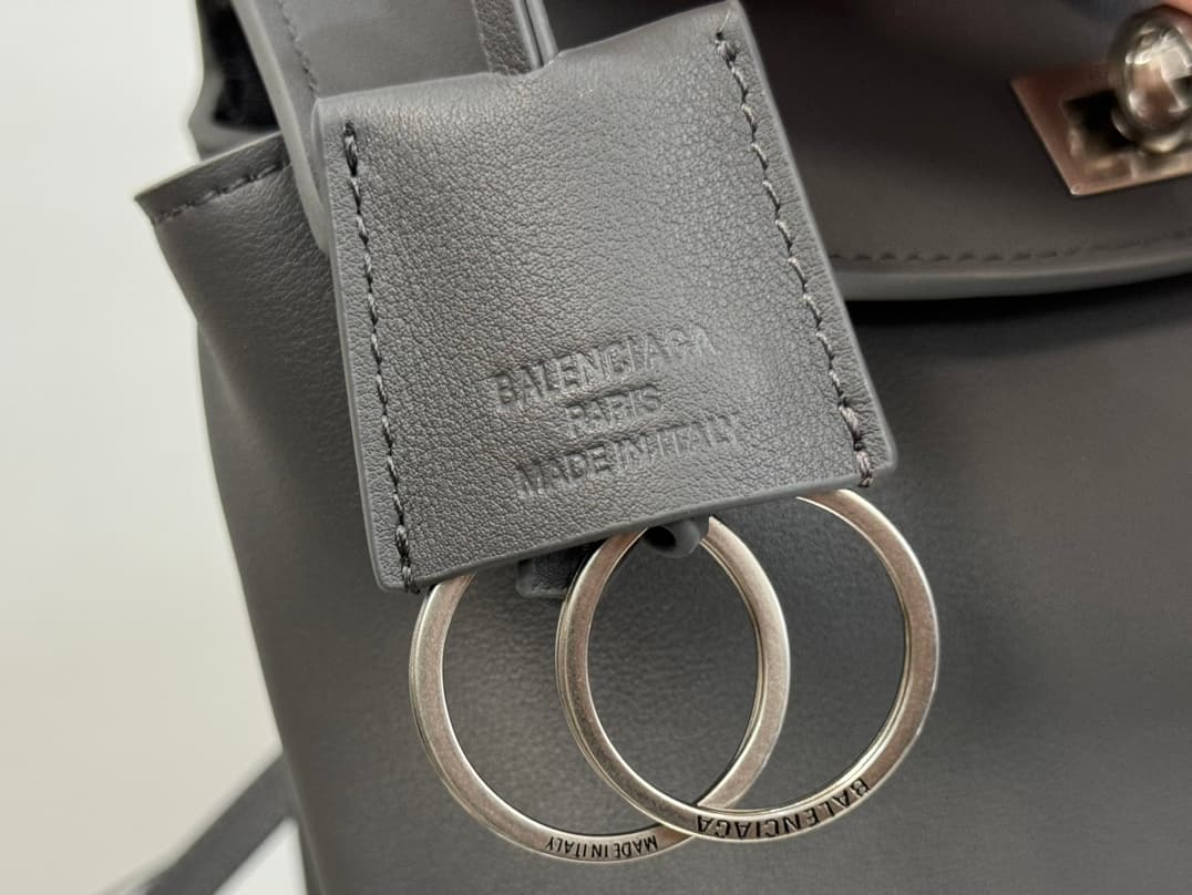 Balenciaga Rodeo Mini Bag in Grey Leather With Silver-Tone Metal TOP