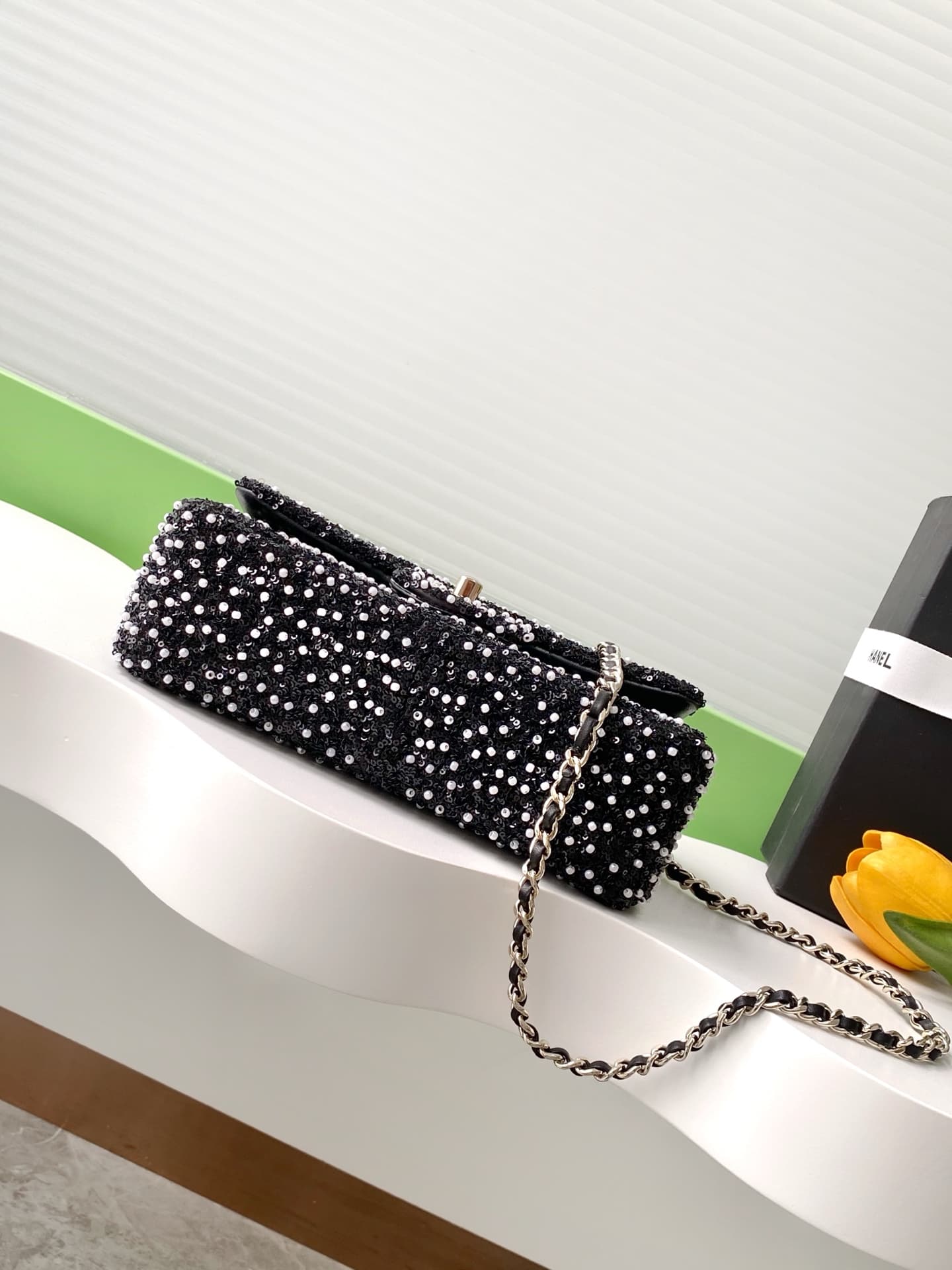 Chanel Flap Bag Sequins & Gold-Tone Metal AS4561  A