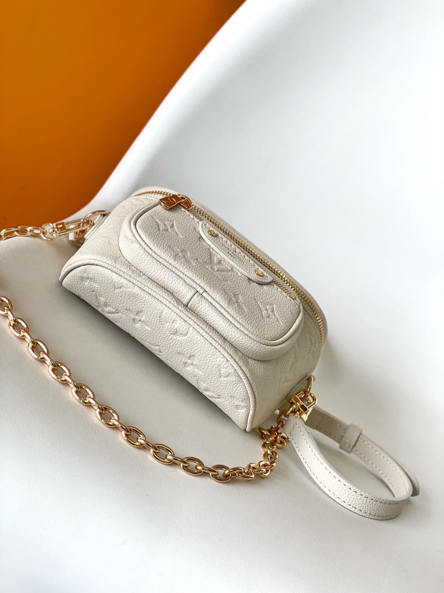Louis Vuitton Mini Bumbag Cream Monogram Empreinte Leather M83275 High