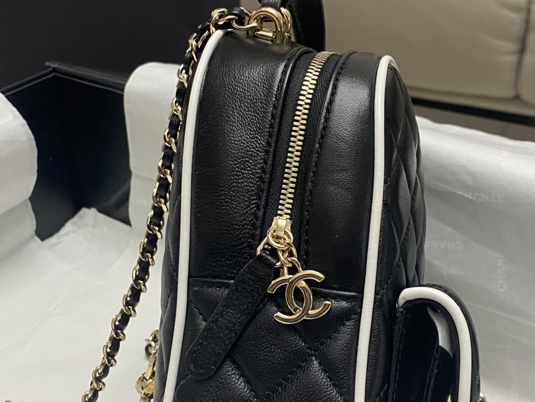 Chanel Mini Backpack Lambskin & Gold-Tone Metal AP3753 Black A