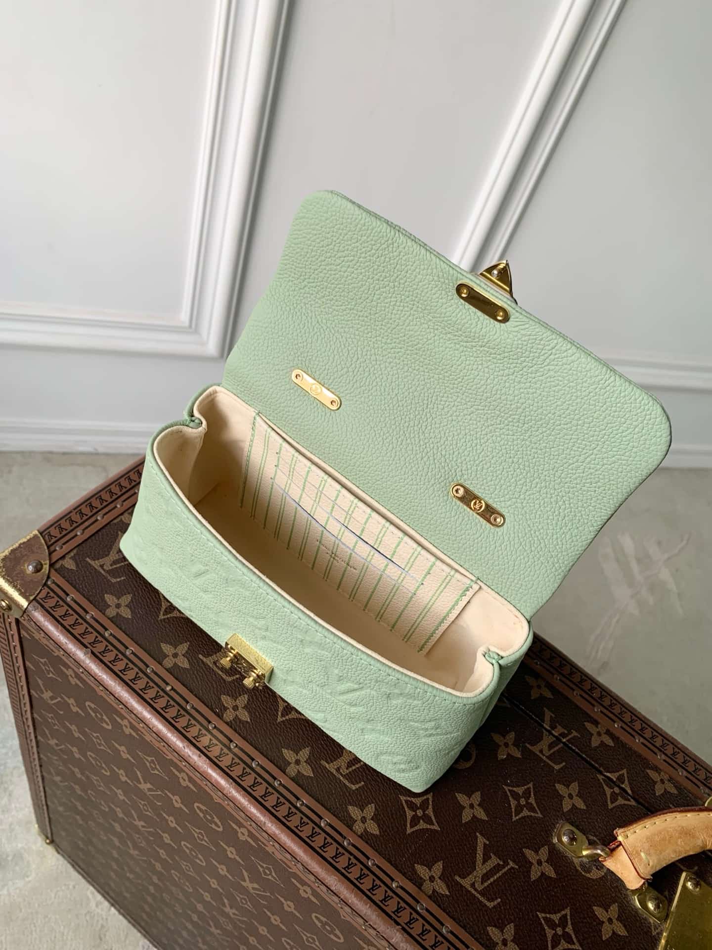 Louis Vuitton Nano Madeleine Minty/Lily White Cowhide leather M29785 High