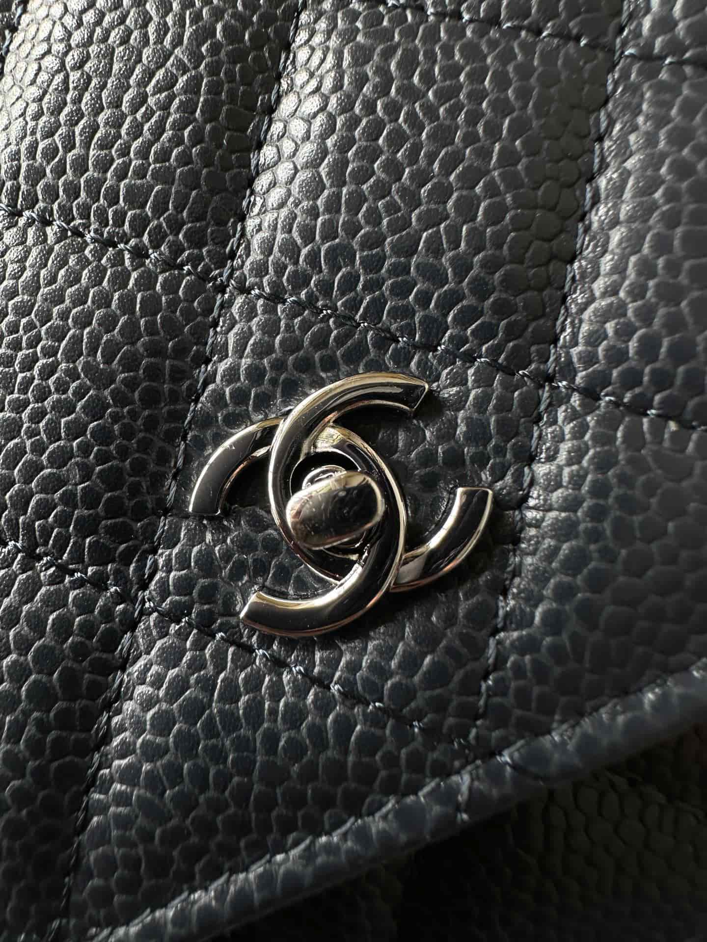 Chanel Classic Wallet on Chain Grained Shiny Calfskin & Silver-Tone Metal AP4241 Black High