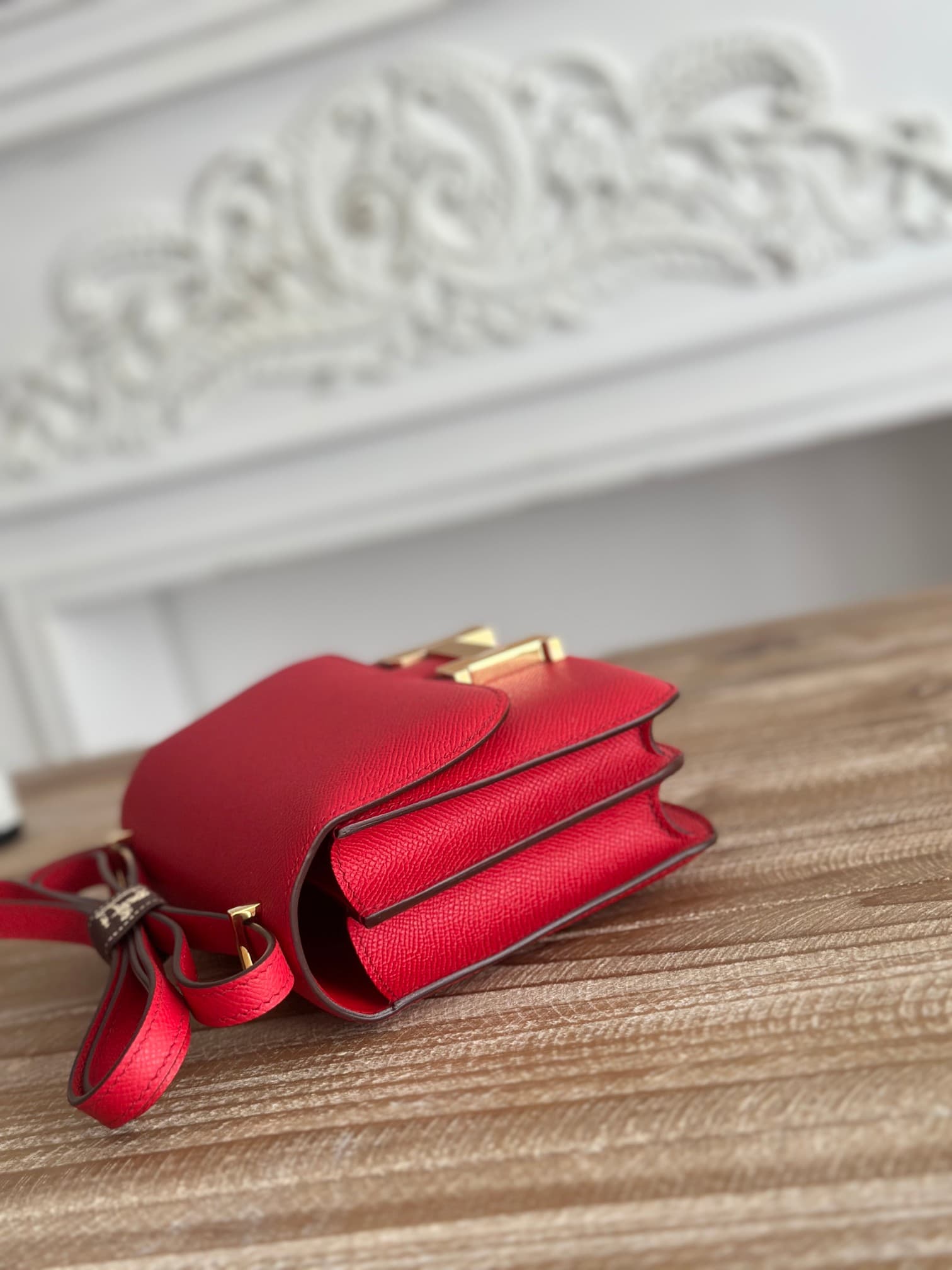 Hermes Mini Constance 18cm Epsom Bag WAX Rouge Casaque High